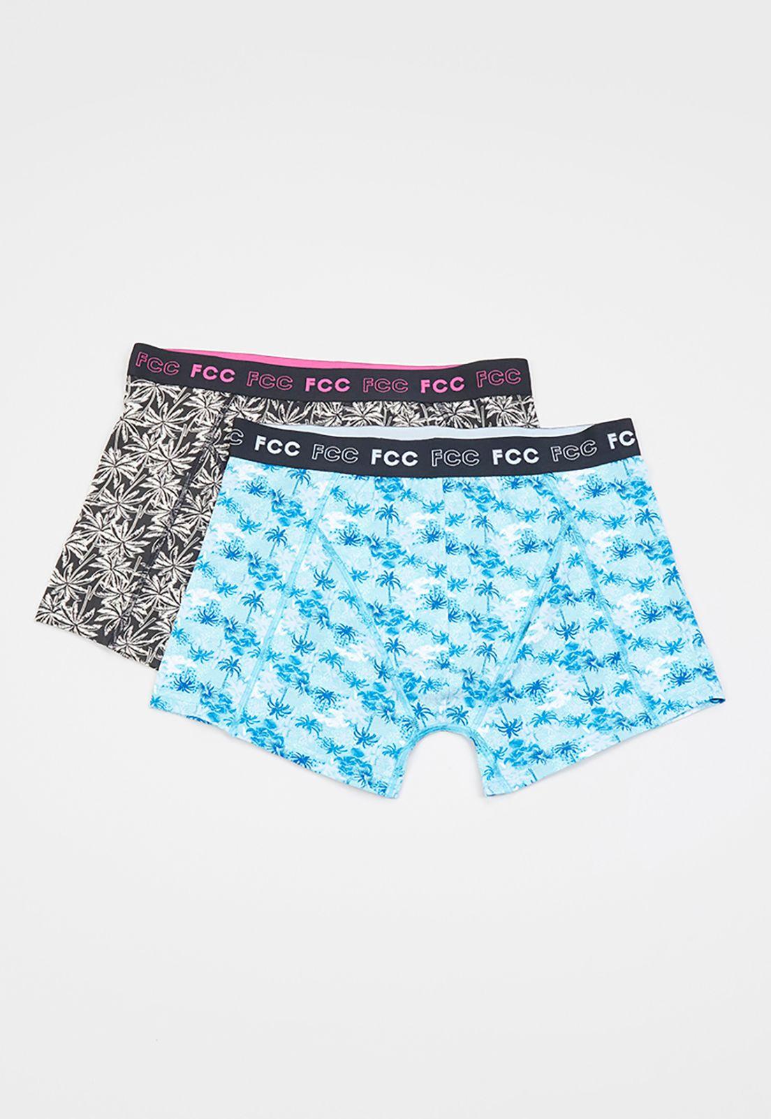 Bóxer Hombre Bipack Print Celeste Corona-0