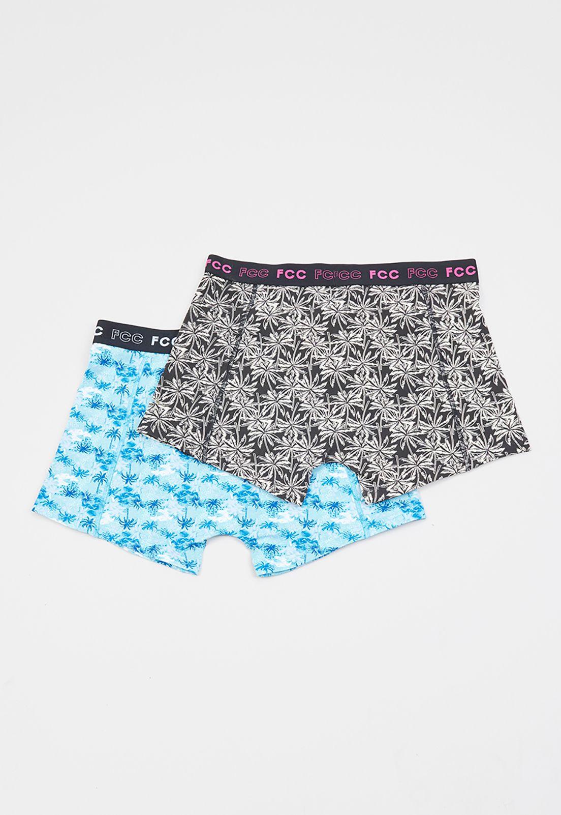 Bóxer Hombre Bipack Print Celeste Corona-1