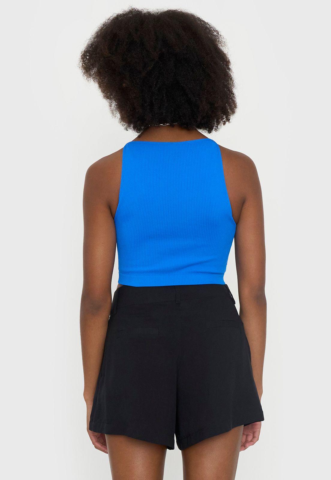 Peto Mujer Seamless Halter Azul Corona-1