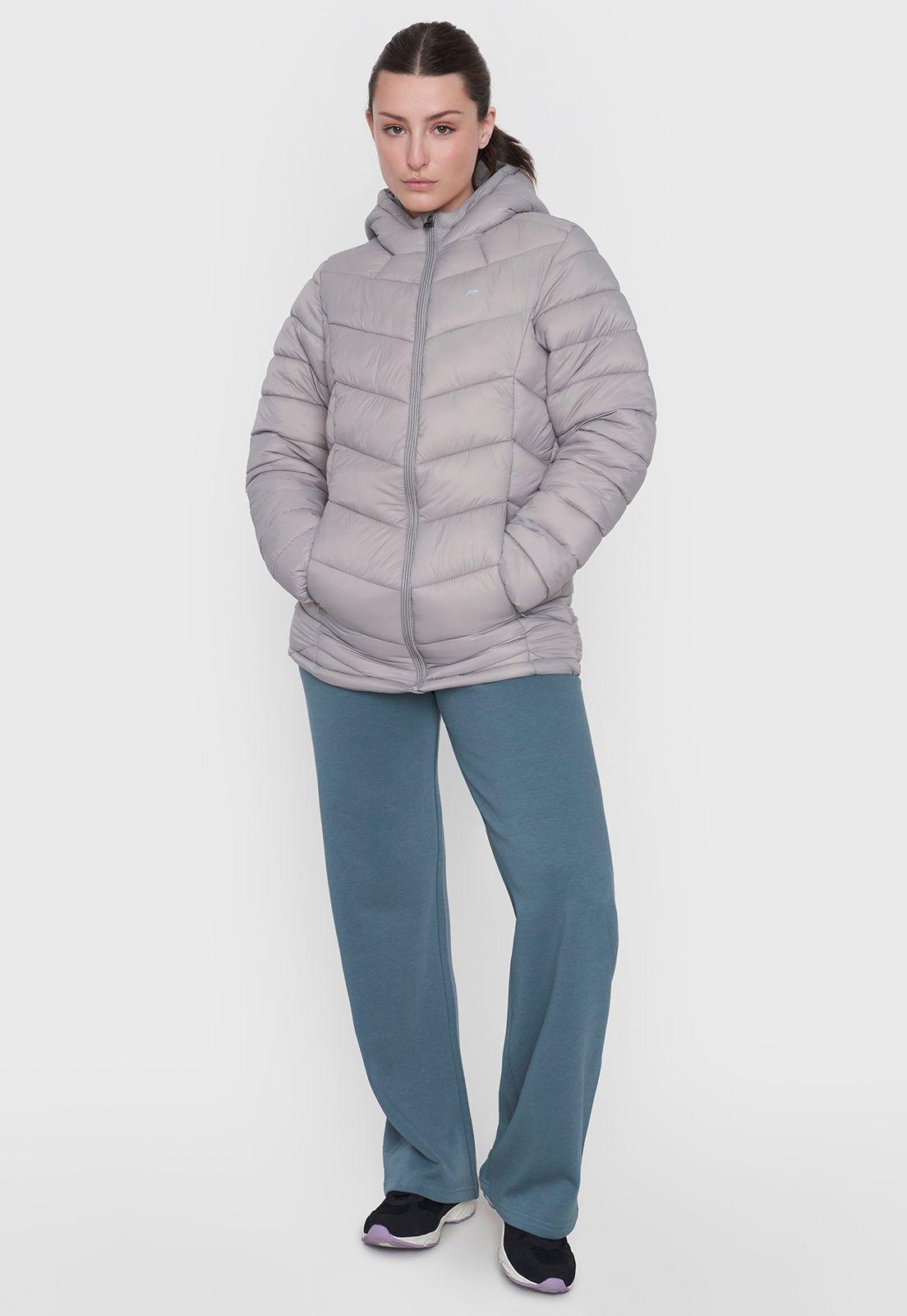 Parka Mujer Deportiva Zipper Gris Corona-3