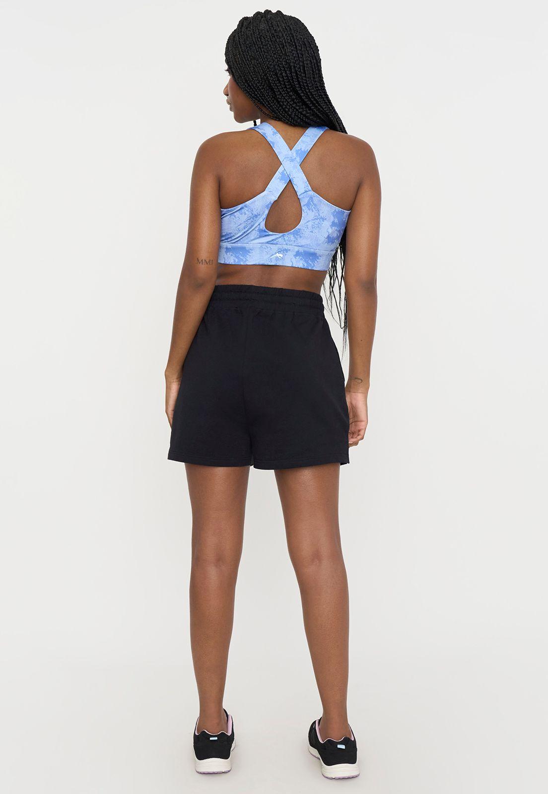 Short Mujer Deportivo Buzo Liso Negro Corona-2