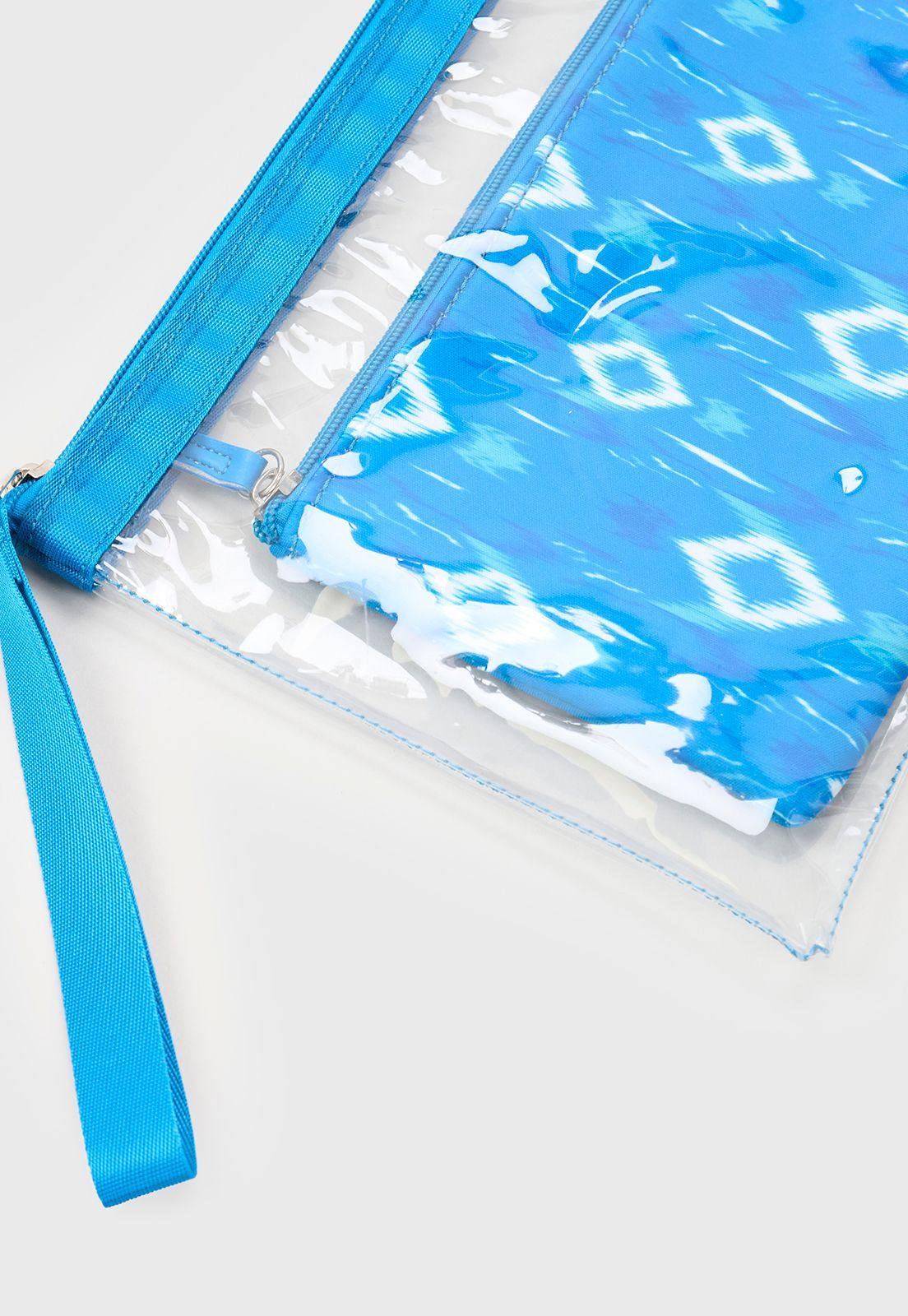 Estuche Mujer Doble Print Étnico Celeste Corona-2