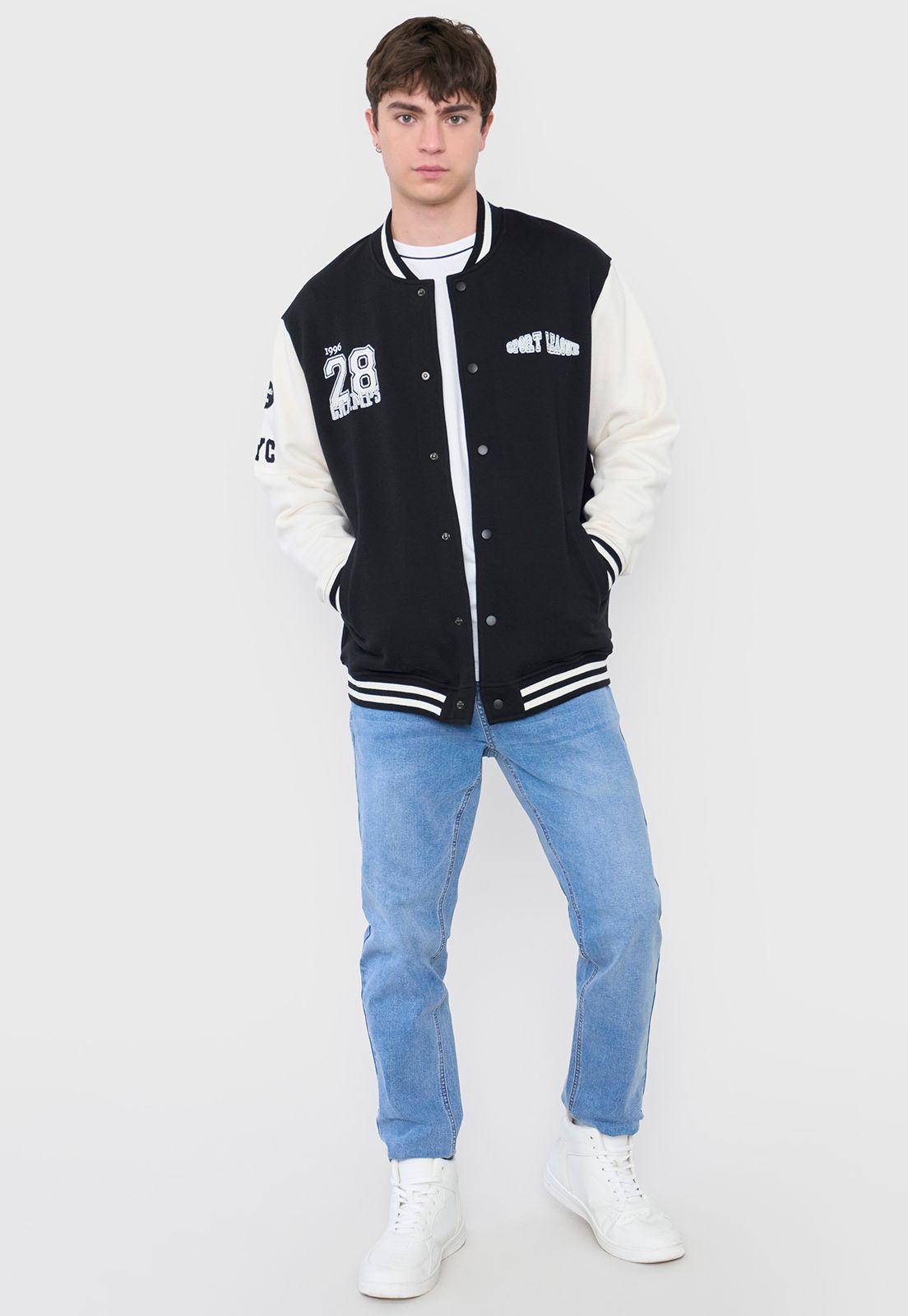 Polerón Hombre Bomber College Color Negro Corona-3