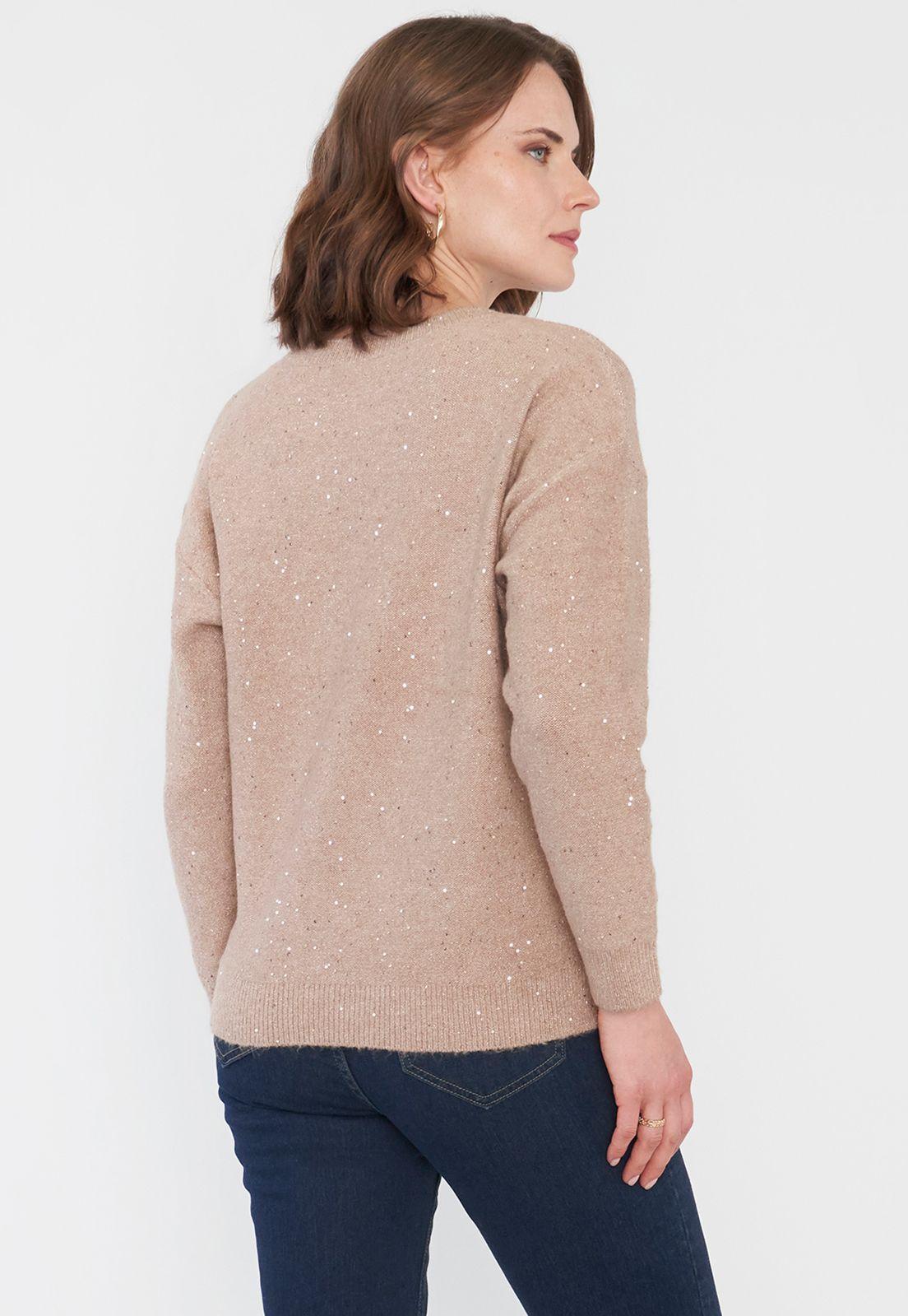 Sweater Mujer Lurex Lentejuelas Dorado Corona-1