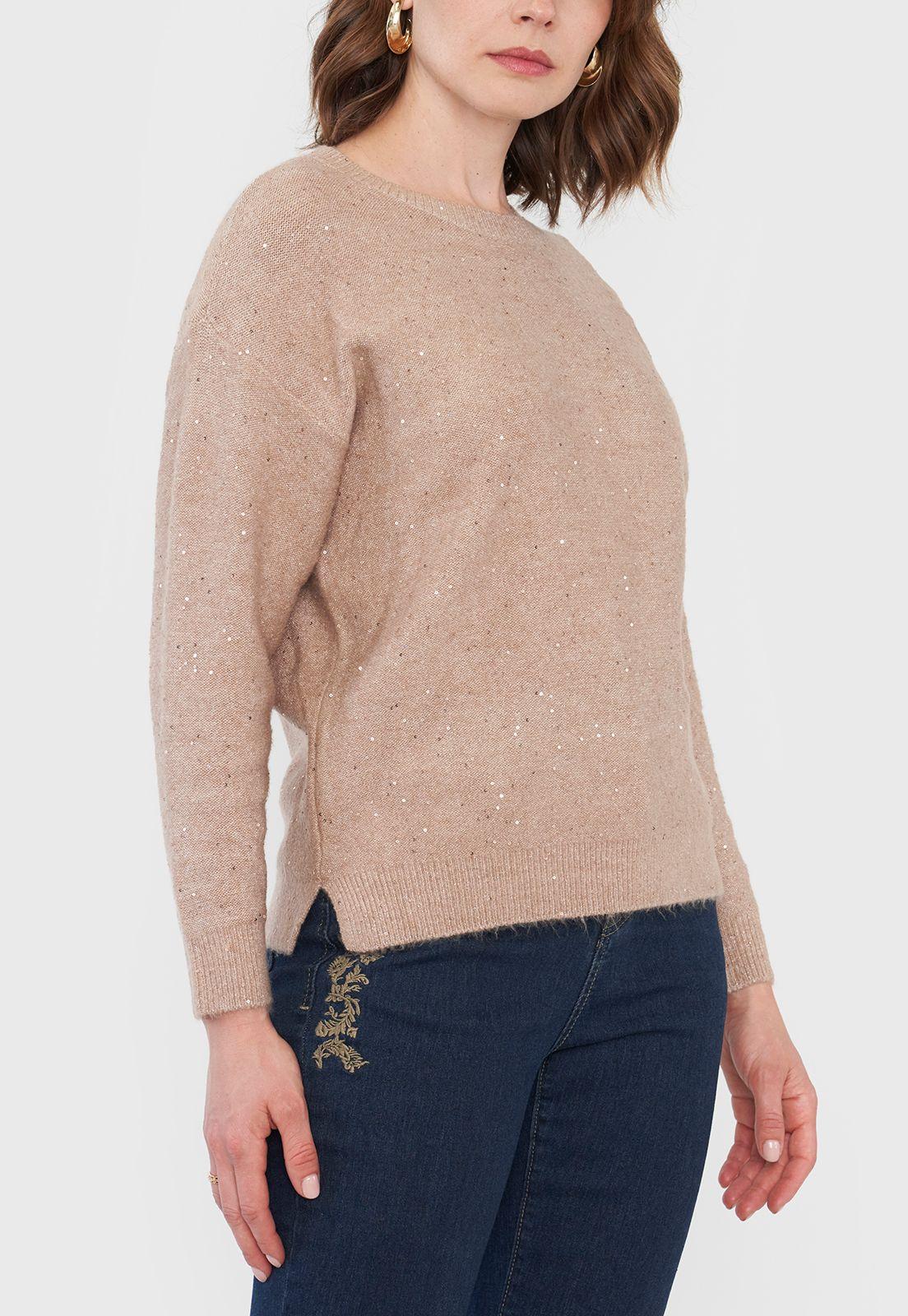 Sweater Mujer Lurex Lentejuelas Dorado Corona-2