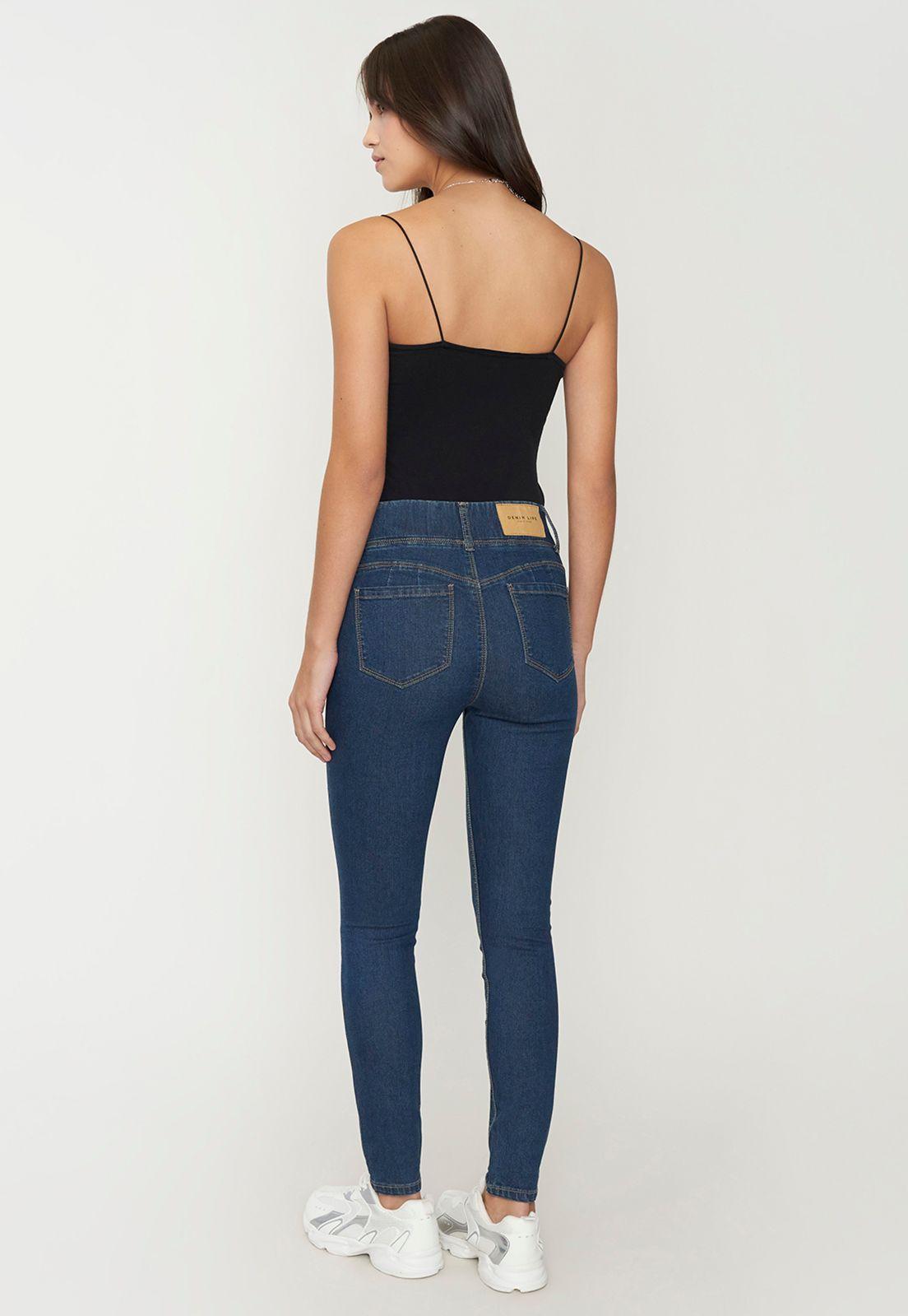 Jeans Mujer Básico Skinny Azul O Corona-2