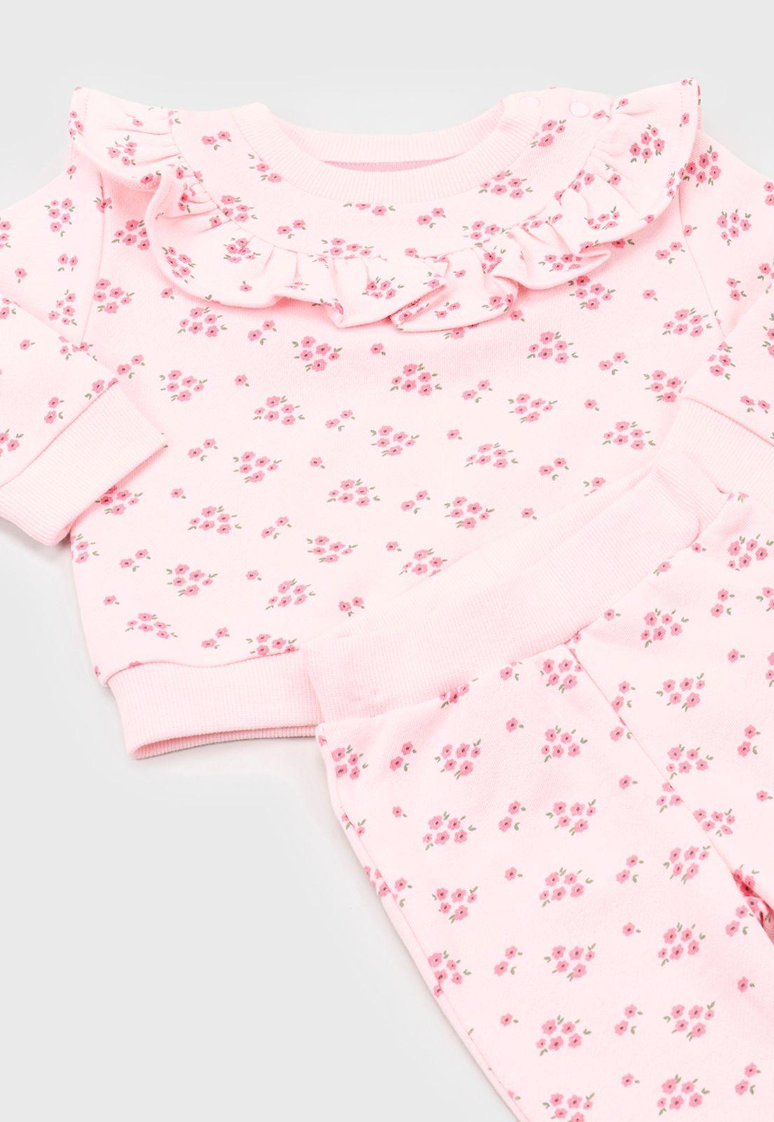 Conjunto Bebe Niña Poleron + Buzo Rosado Corona-2