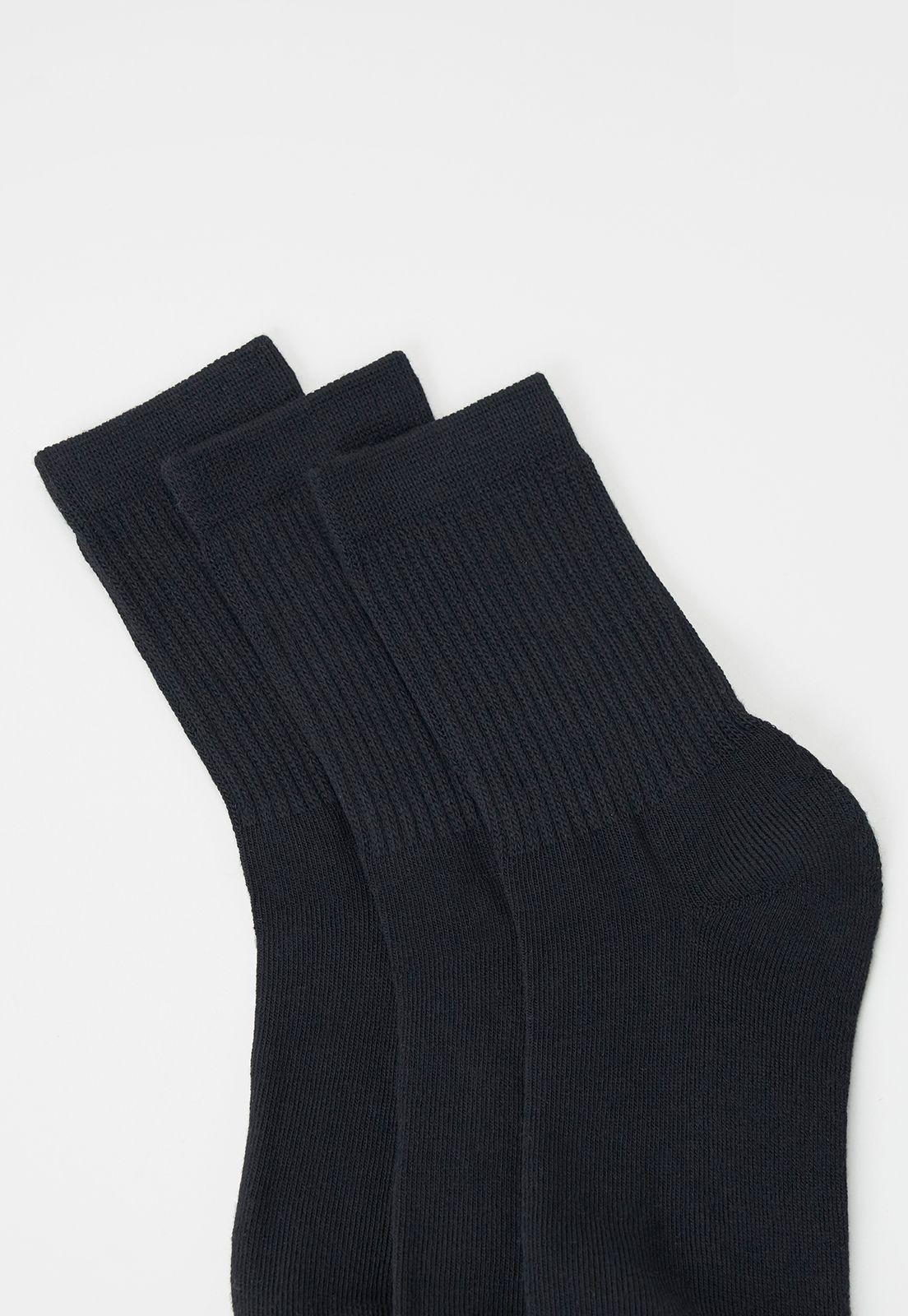 Calcetines Mujer Largos Deportivos Negro Corona-1