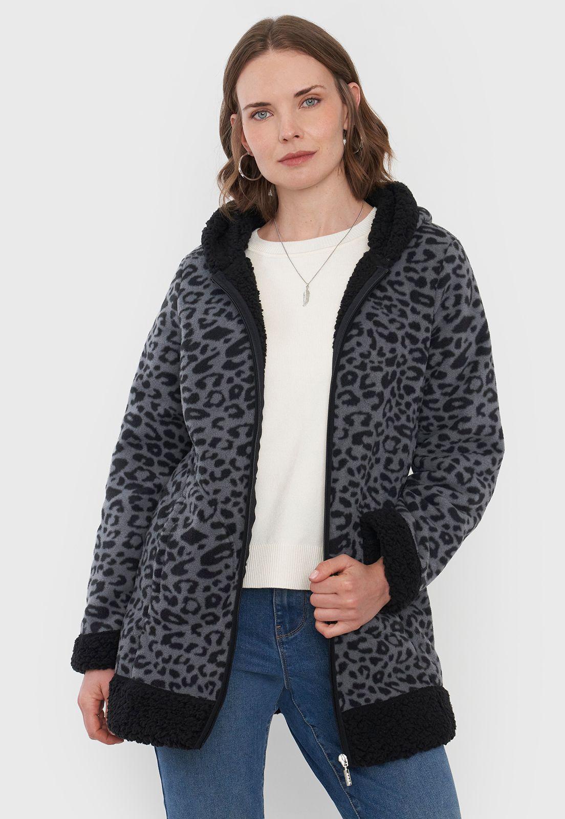 Chaqueta Mujer Polar Chiporro Gris Animal Print Corona-0