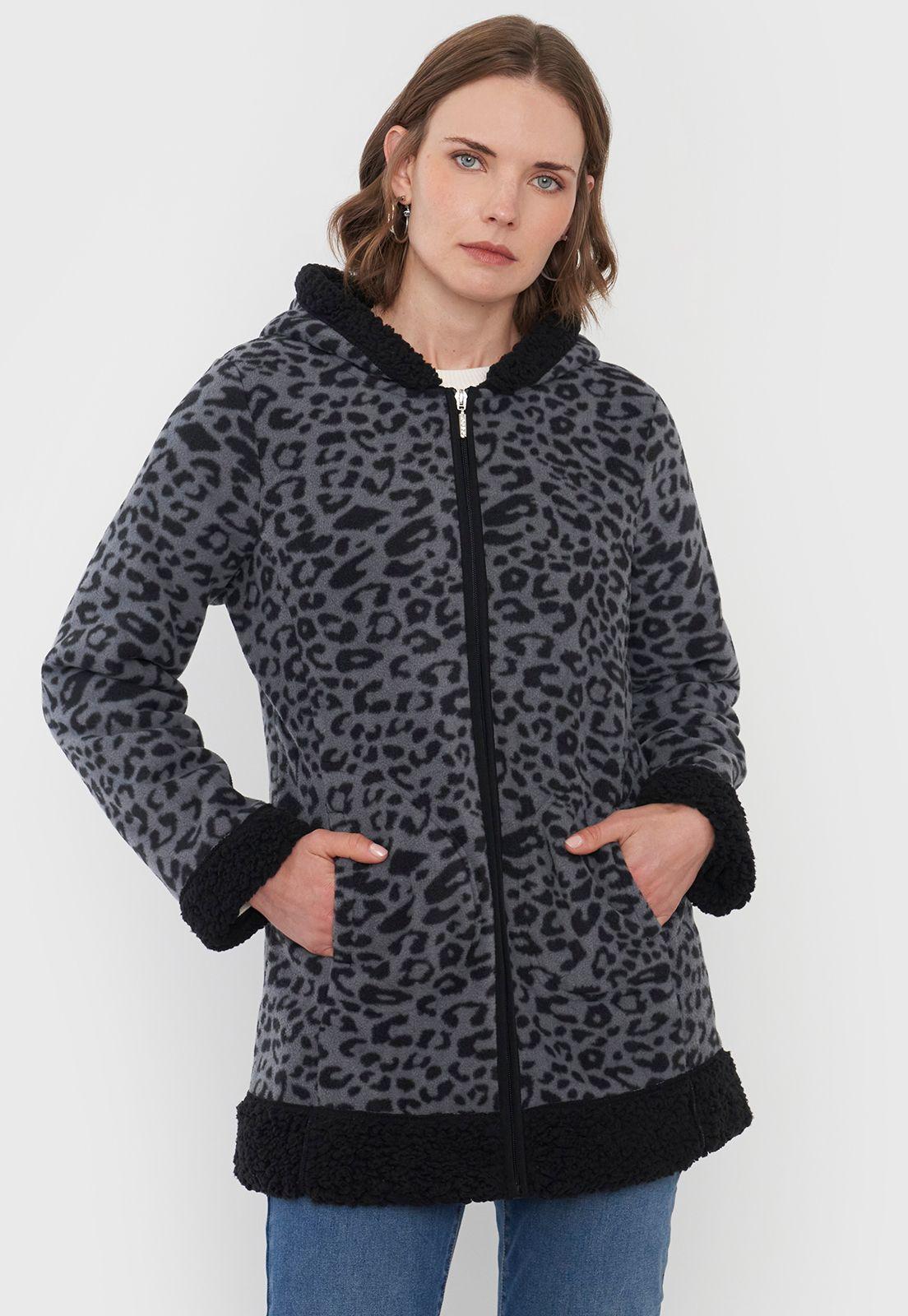 Chaqueta Mujer Polar Chiporro Gris Animal Print Corona-2