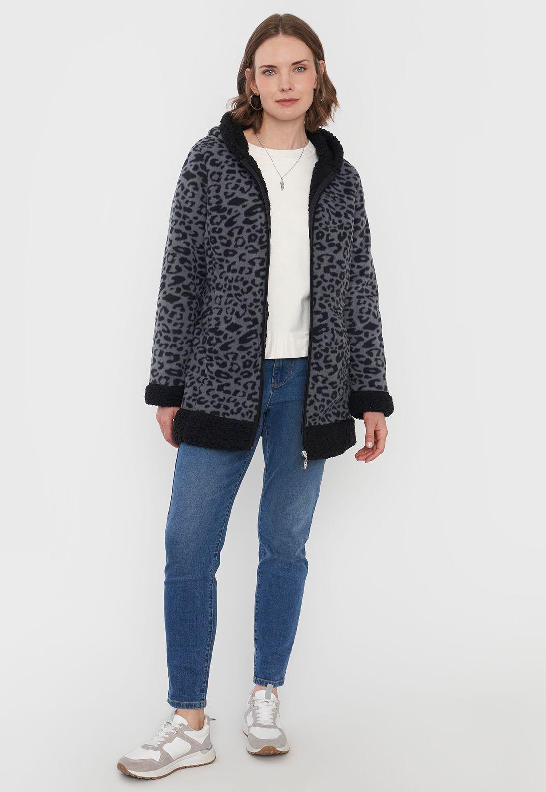 Chaqueta Mujer Polar Chiporro Gris Animal Print Corona-3