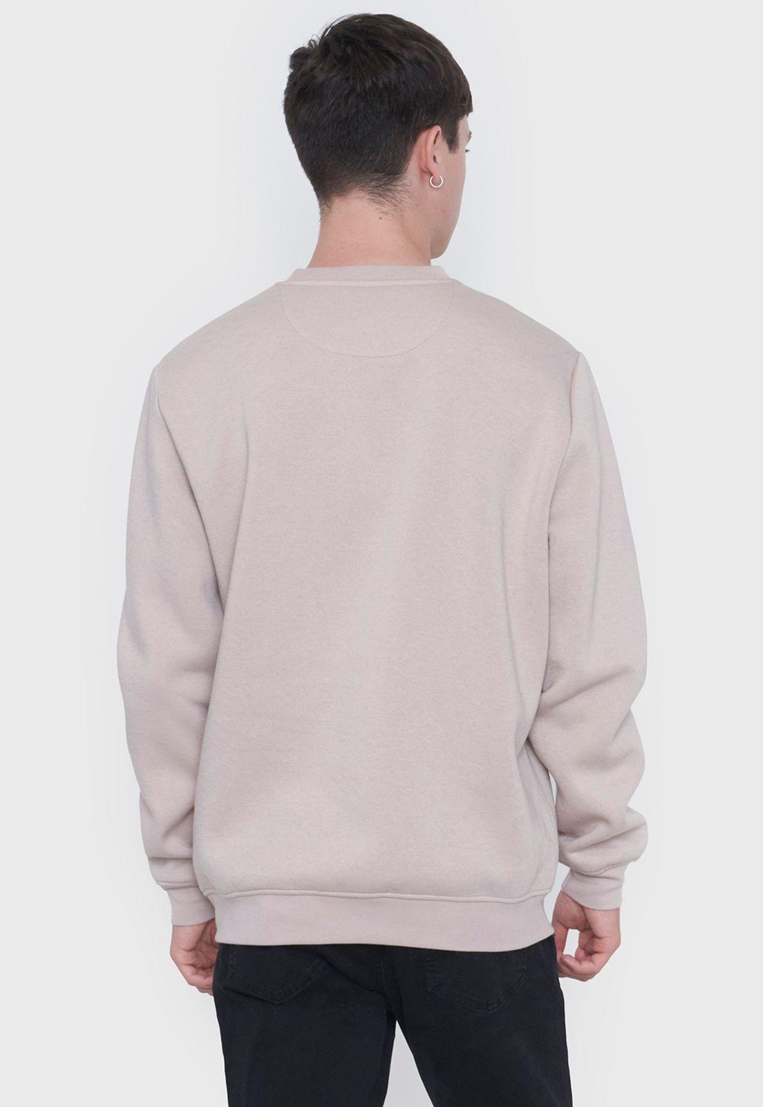 Polerón Hombre Round Neck Liso Ecru Corona-1