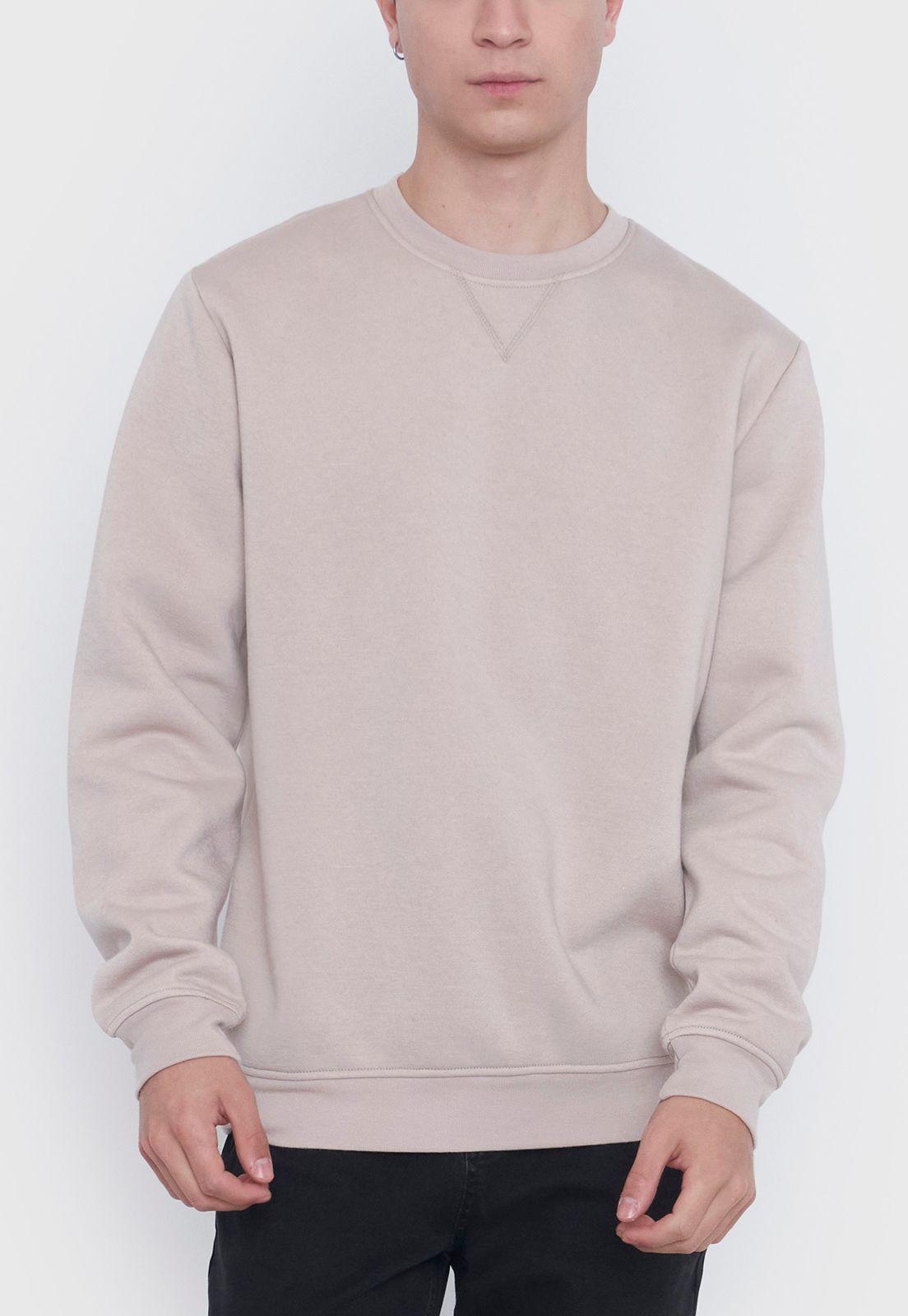 Polerón Hombre Round Neck Liso Ecru Corona-2