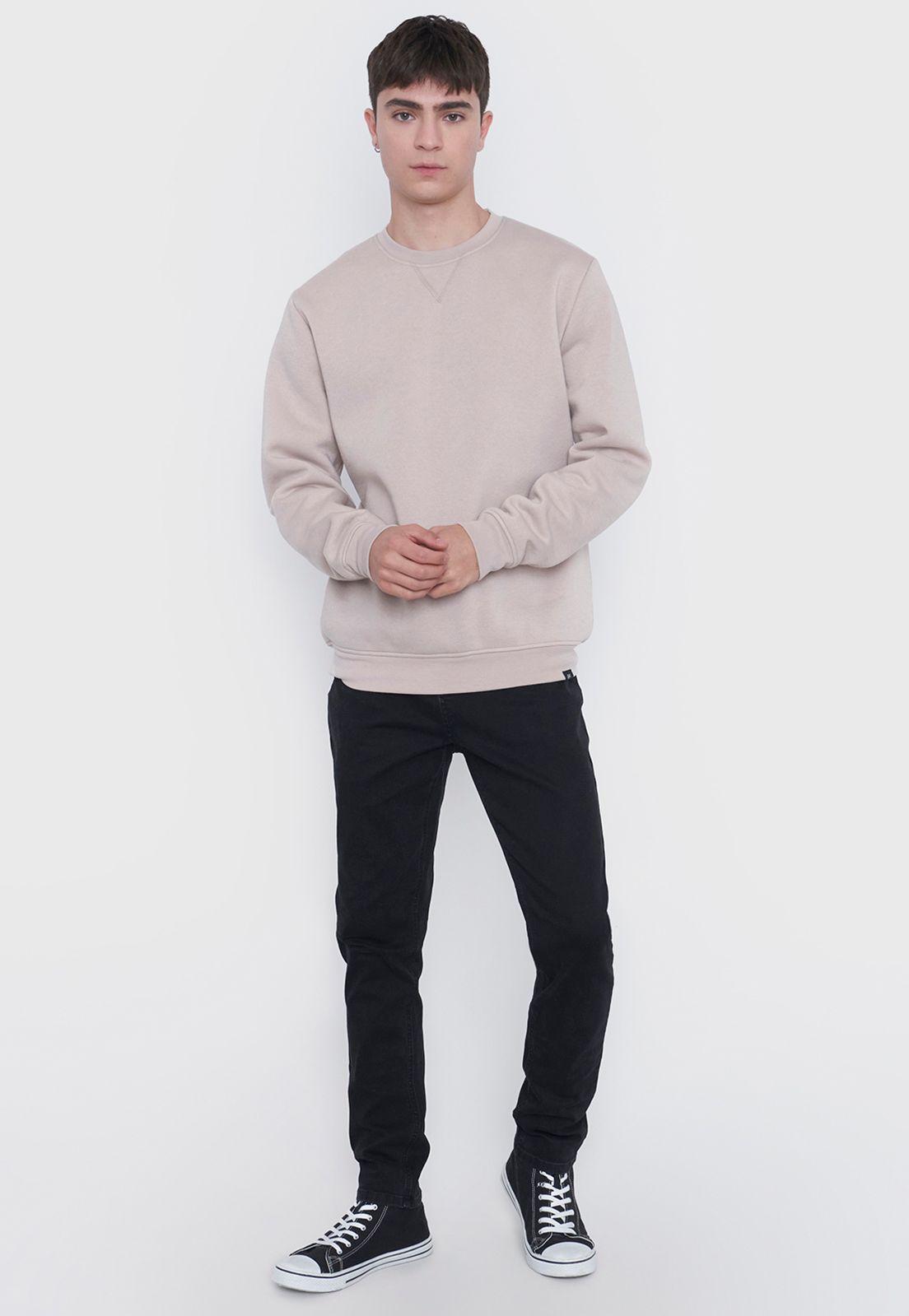 Polerón Hombre Round Neck Liso Ecru Corona-3