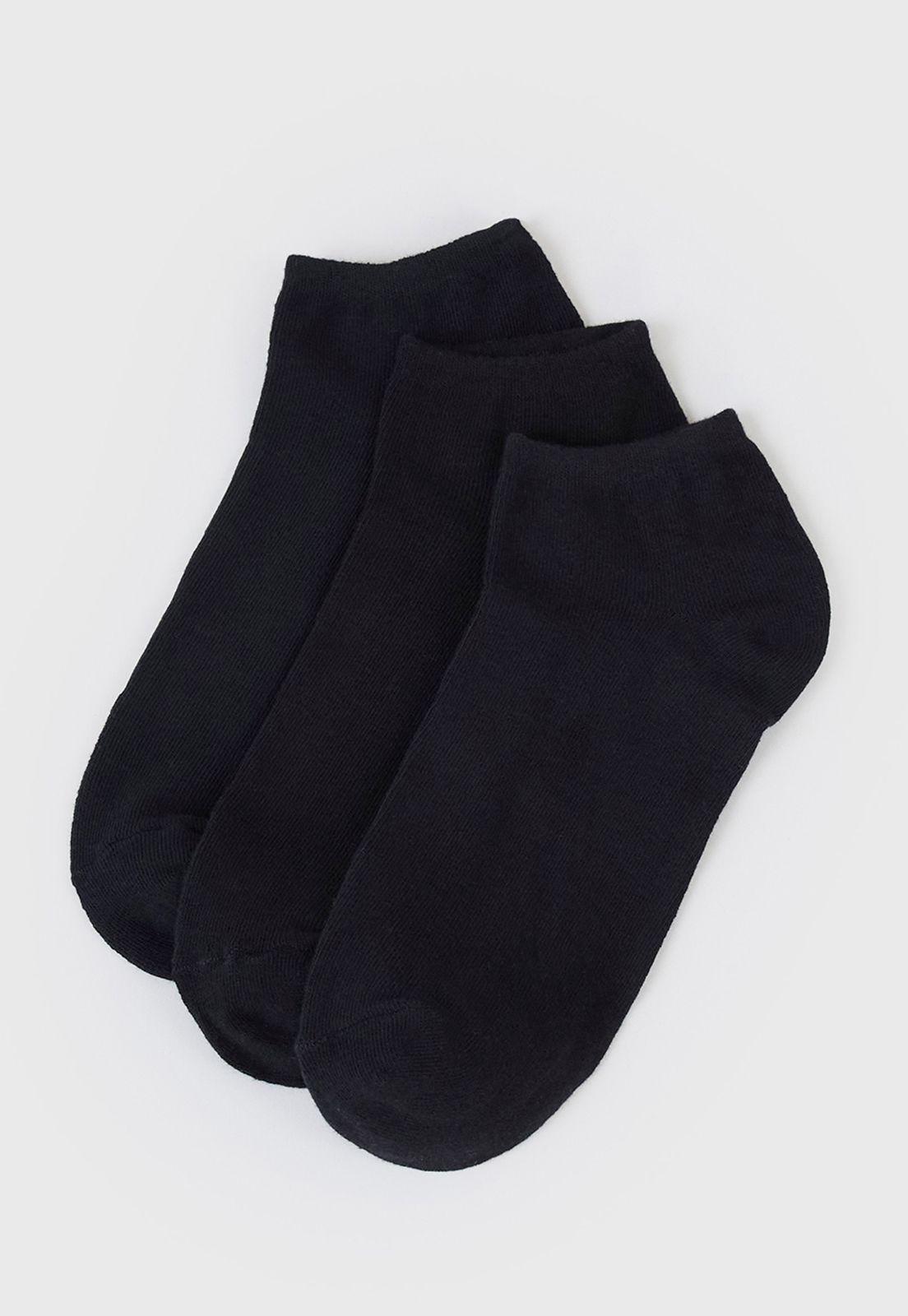 Calcetines Hombre Tripack Corto Negro Liso Corona-0