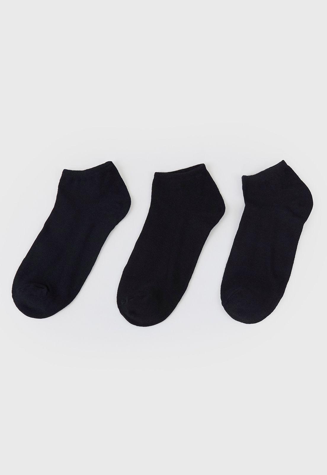 Calcetines Hombre Tripack Corto Negro Liso Corona-2