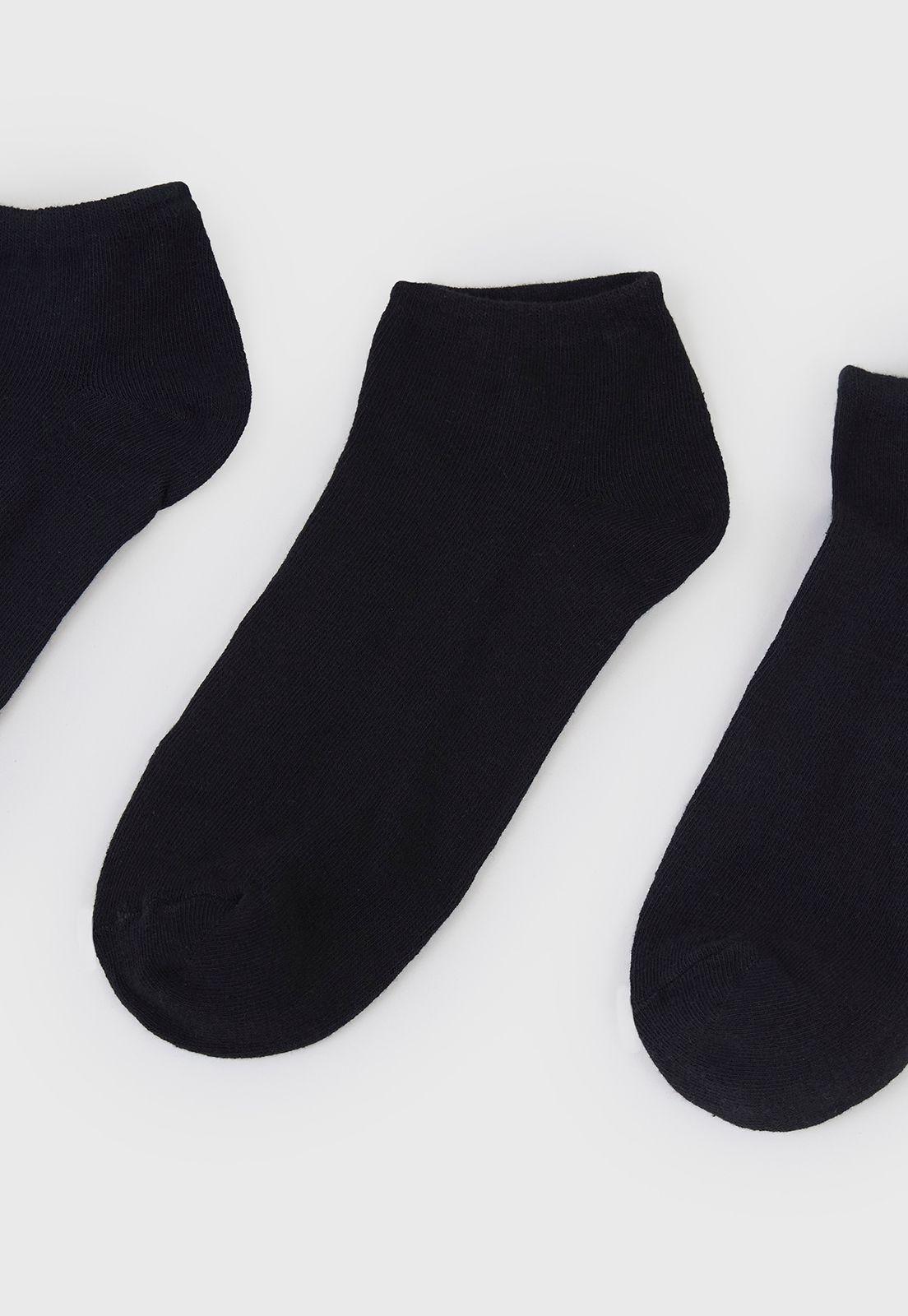 Calcetines Hombre Tripack Corto Negro Liso Corona-3