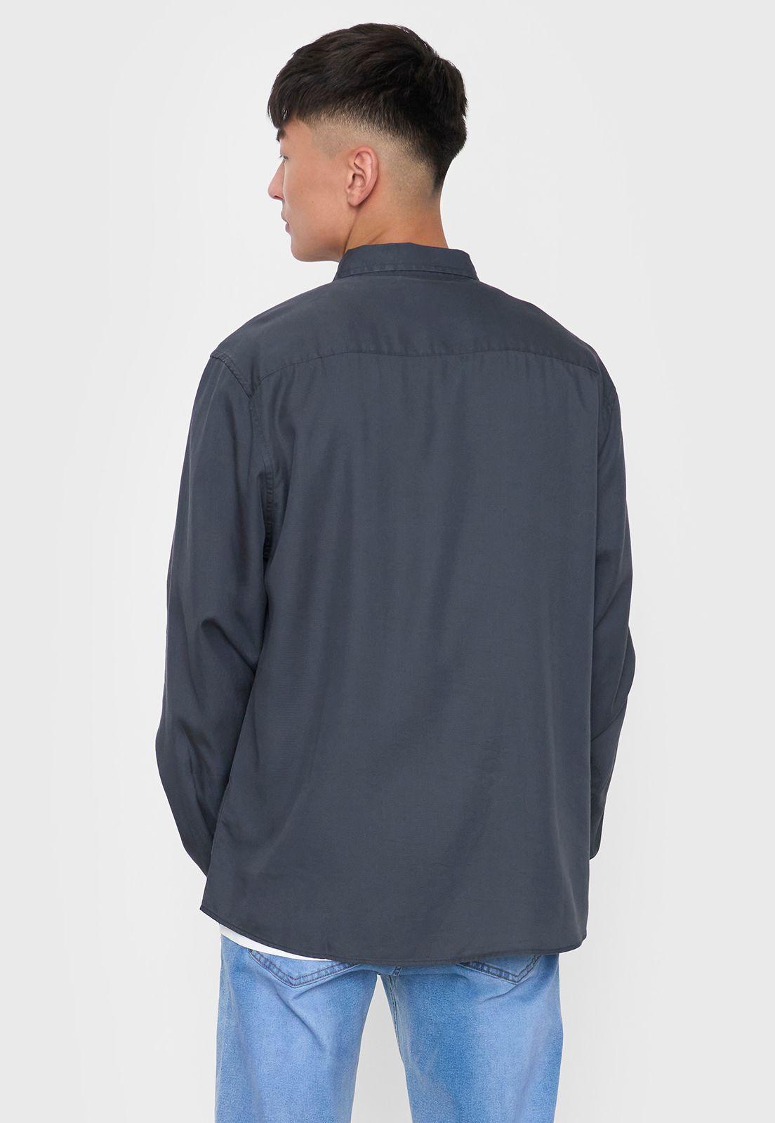 Camisa Hombre Liviana Gris Oscuro Corona-1