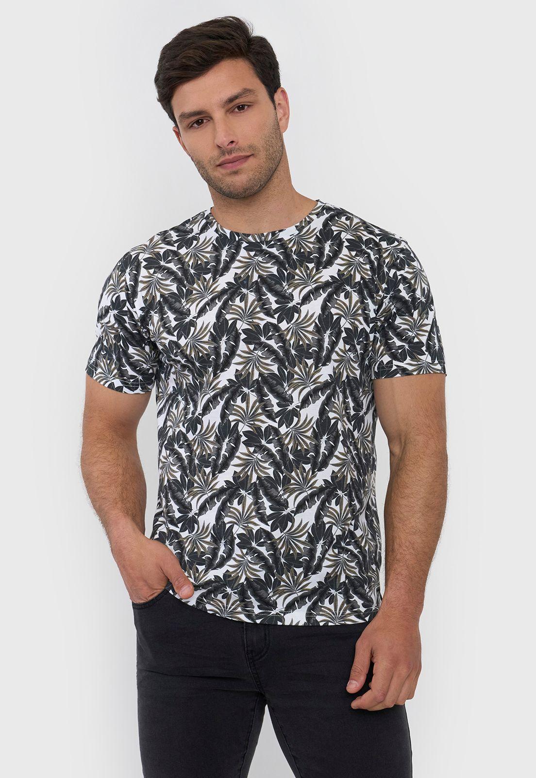 Polera Hombre Full Print Color Blanco Corona-0