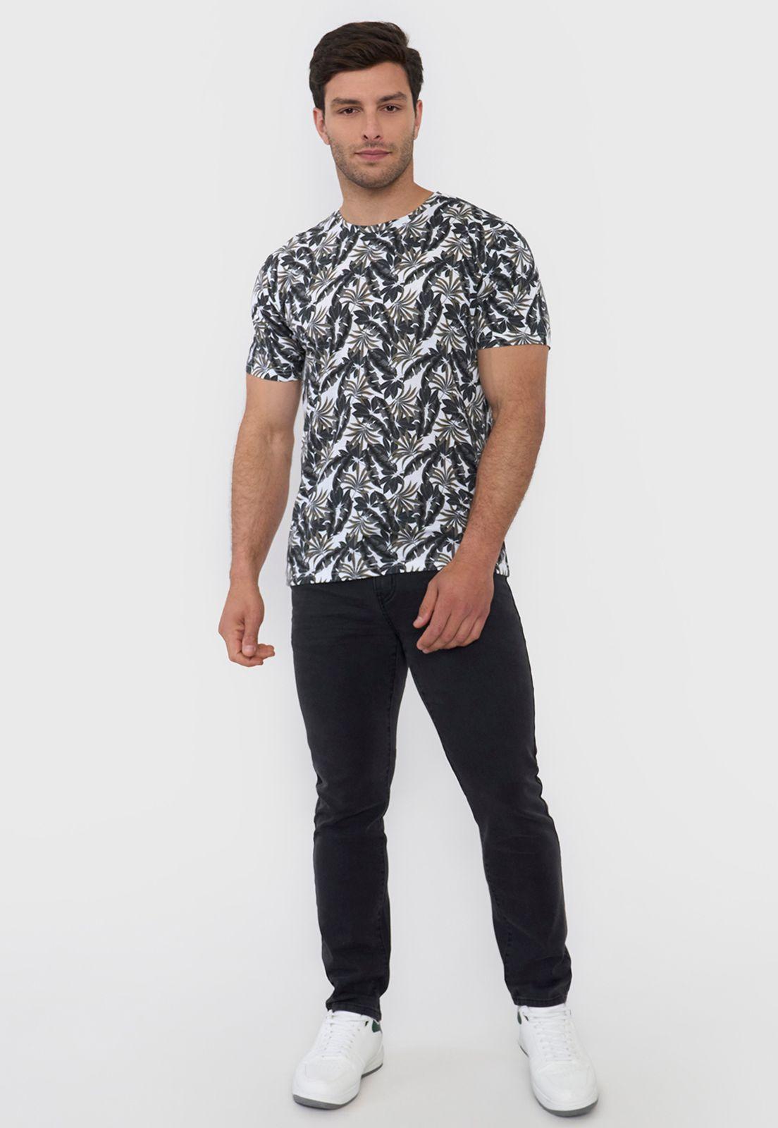 Polera Hombre Full Print Color Blanco Corona-3