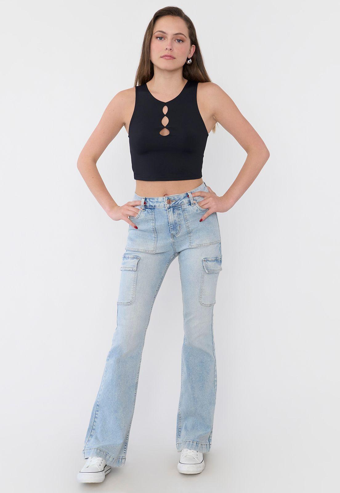 Peto Mujer Cut Out Frontal Sin Mangas Negro Corona-3