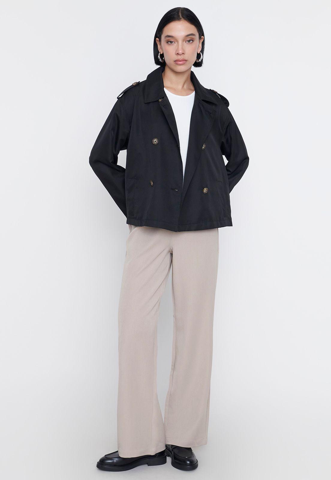 Chaqueta Mujer Trench Negro Corona-3