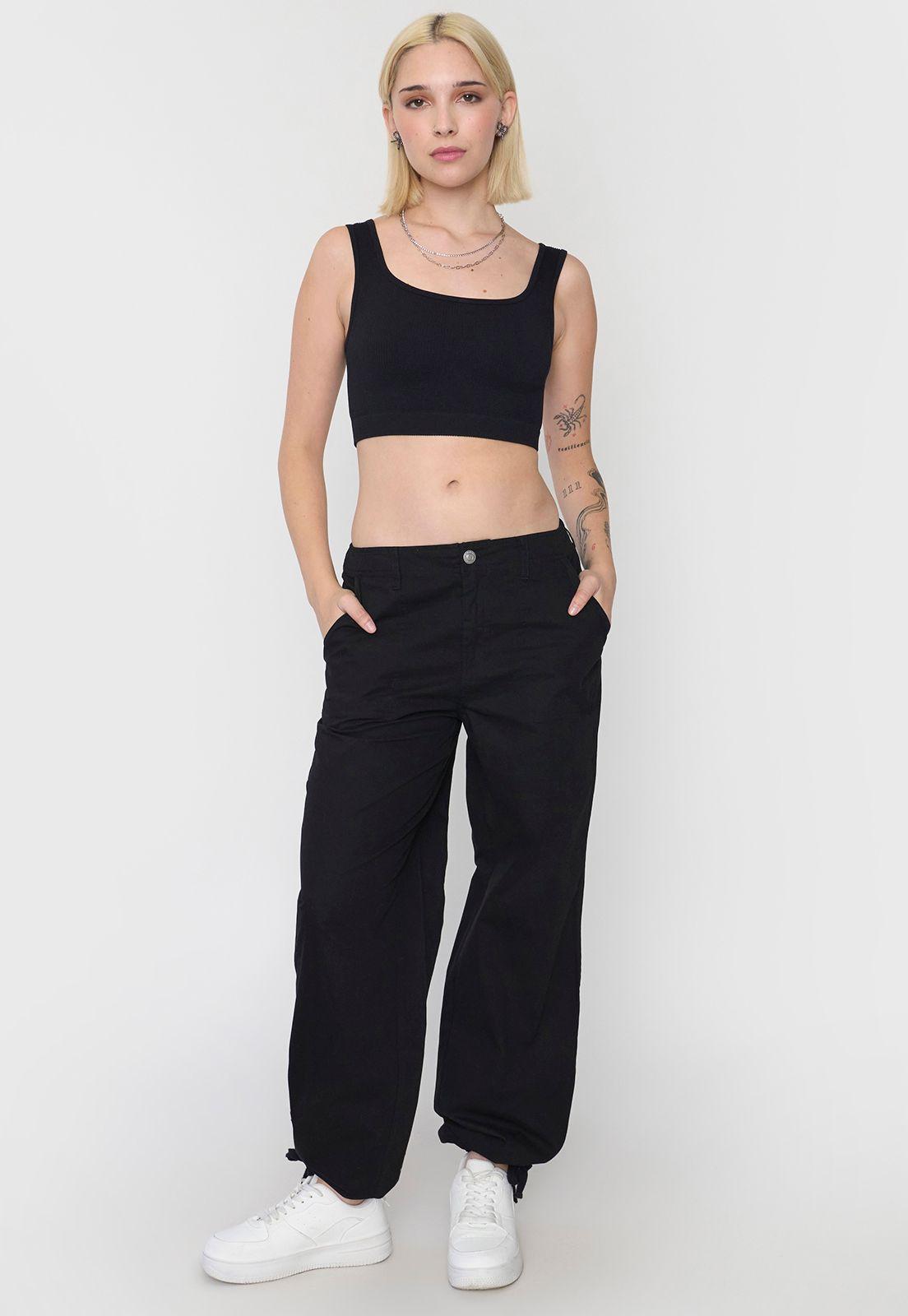 Pantalón Mujer Ajustable Negro Corona-0