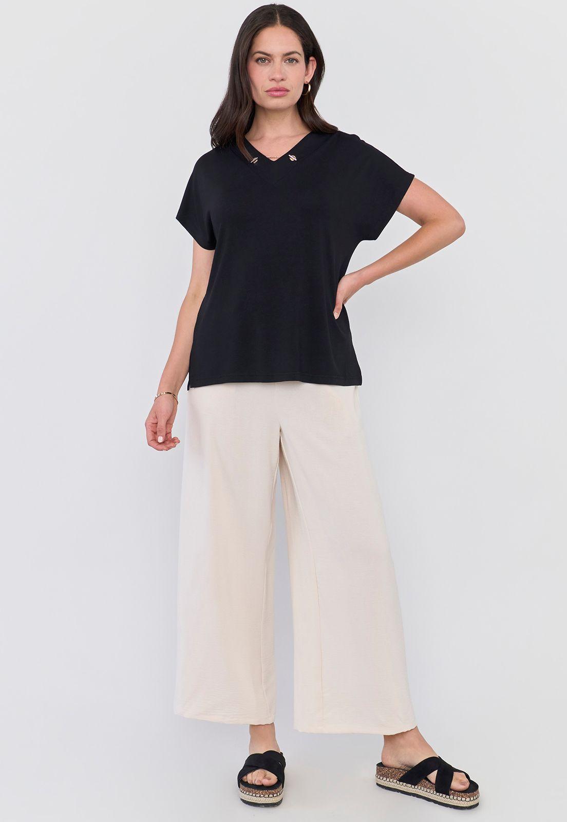 Polera Mujer Escote Negro Corona-3