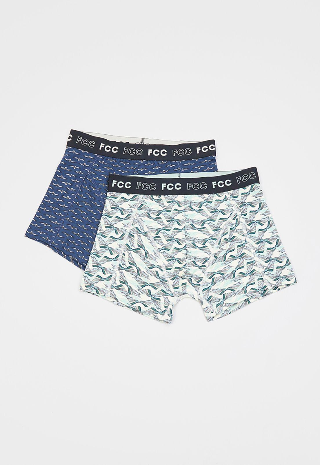 Bóxer Hombre Bipack Print Azul Corona-0