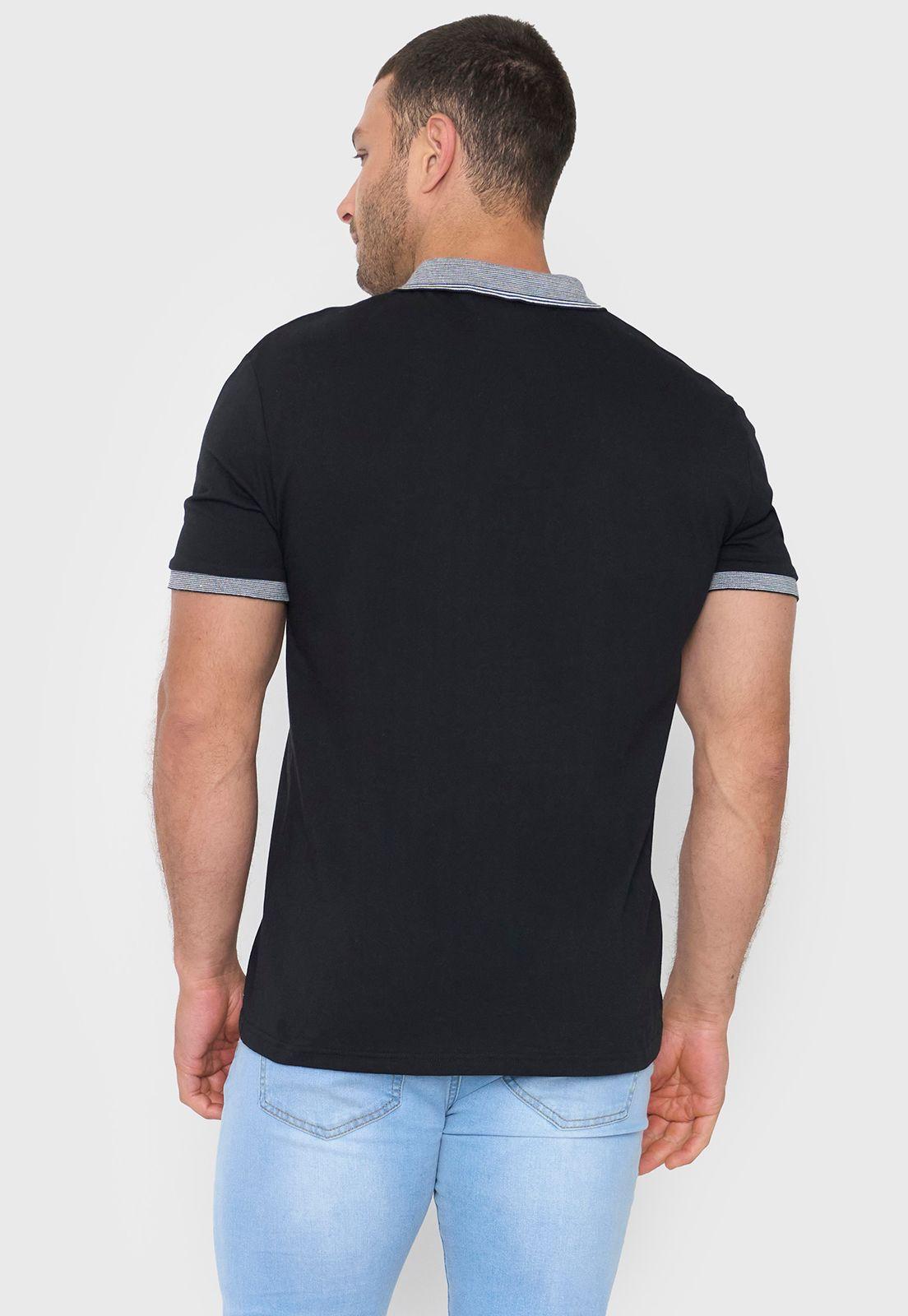 Polera Hombre Preppy Negro Corona-1