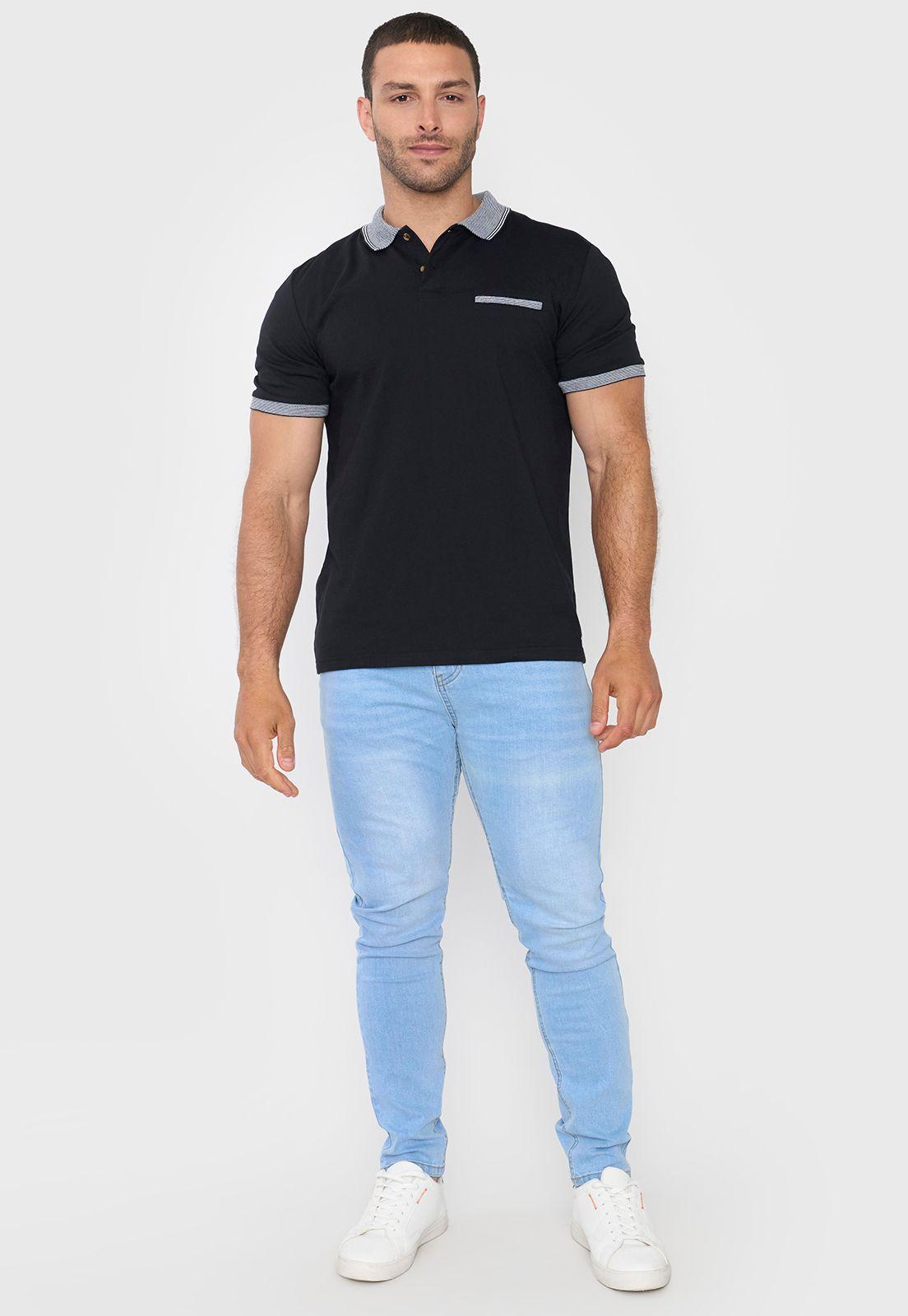 Polera Hombre Preppy Negro Corona-3