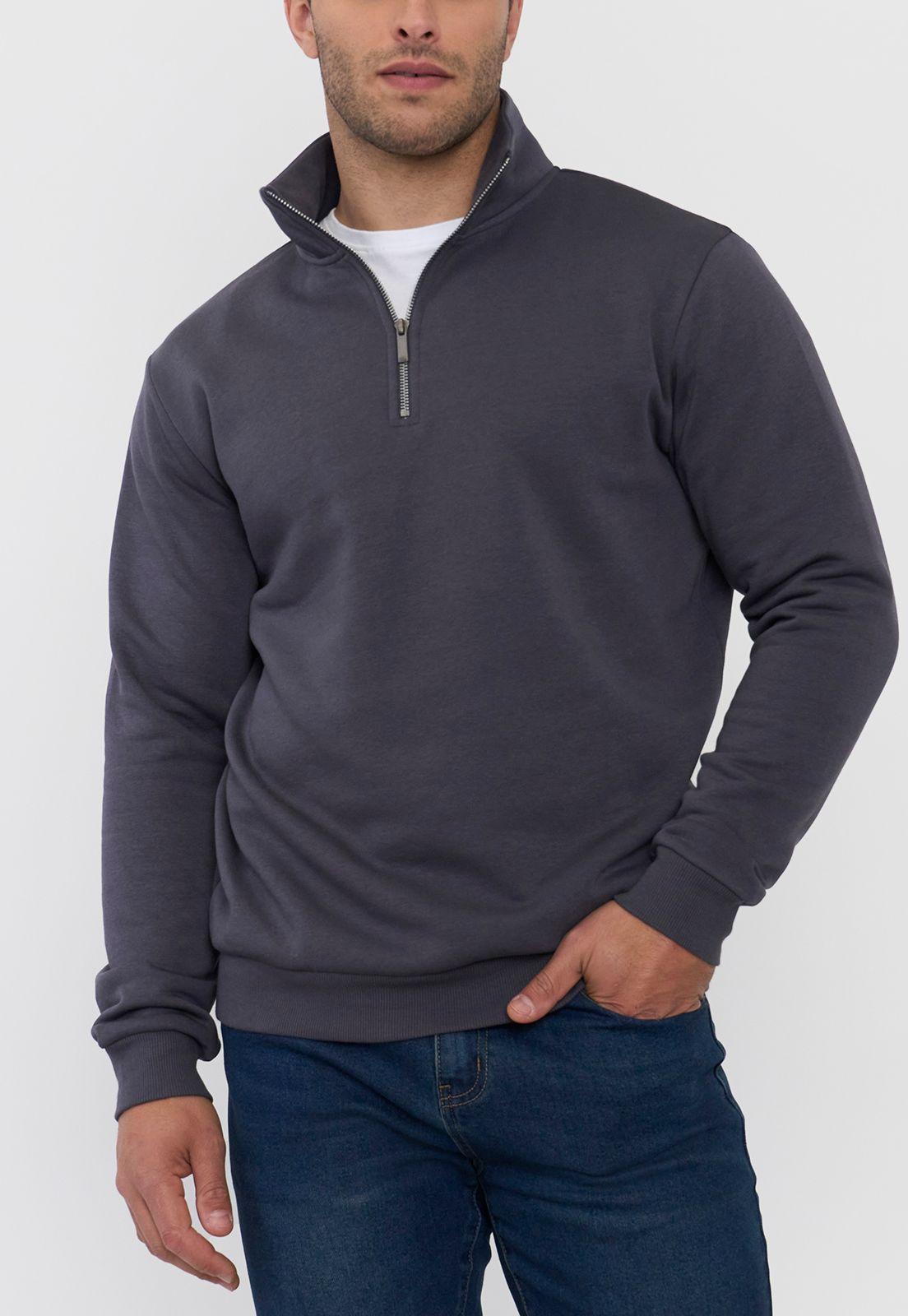 Polerón Hombre Half Zipper Charcoal Corona-2