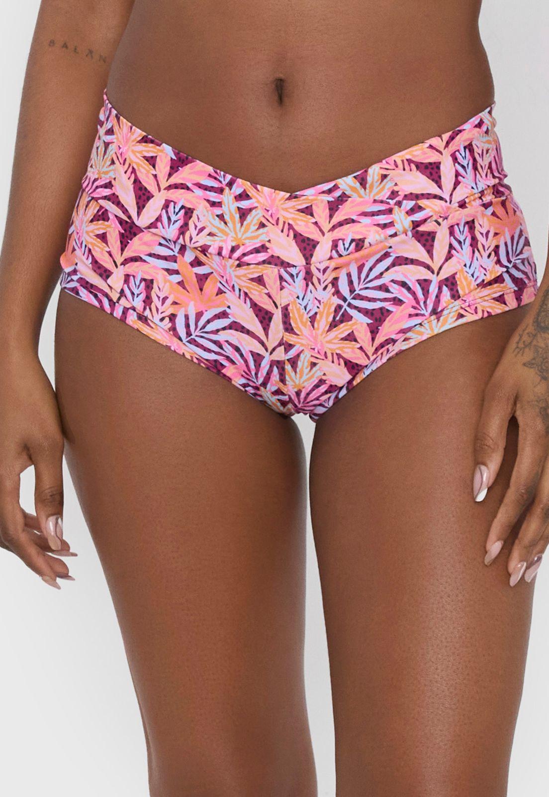 Bottom Mujer Alto Lazo Flores Rosado-Lila Corona-1