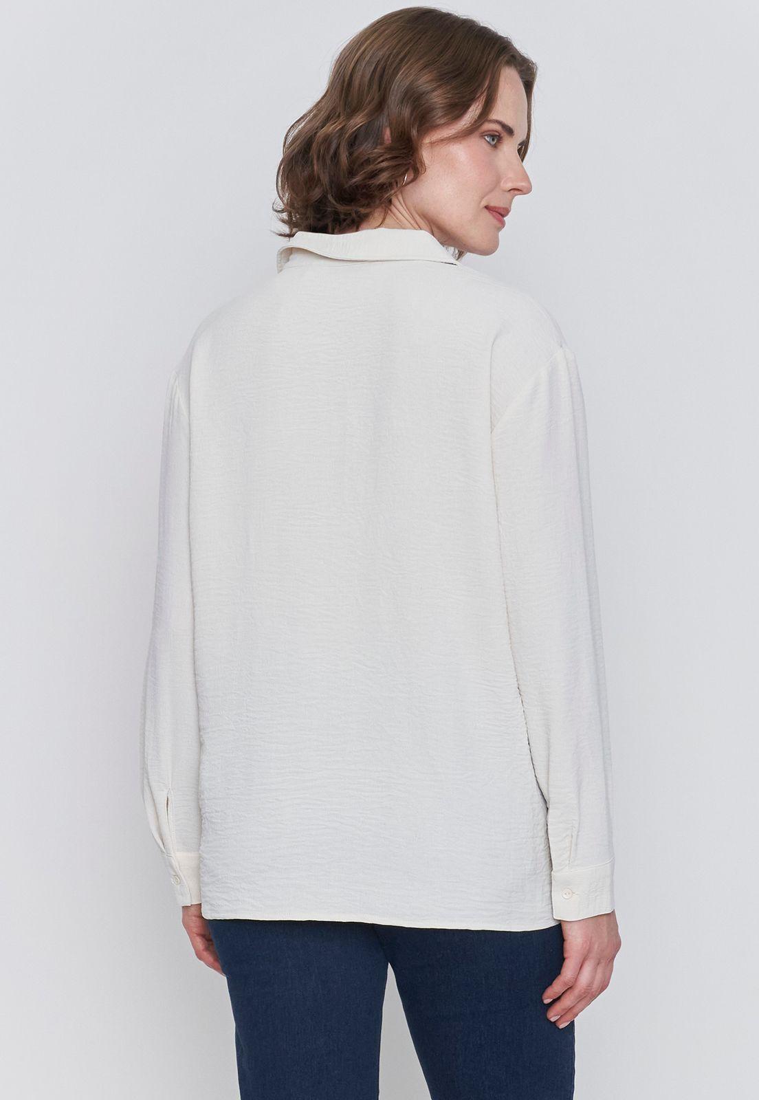 Blusa Mujer Camisera Ecru Corona-1