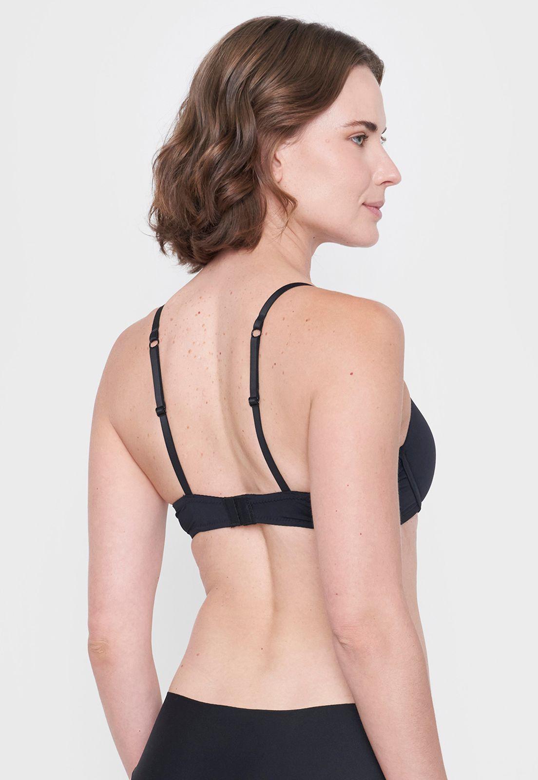 Sostén Mujer Push Up Básico Copa B Microfibra Negro Corona-1