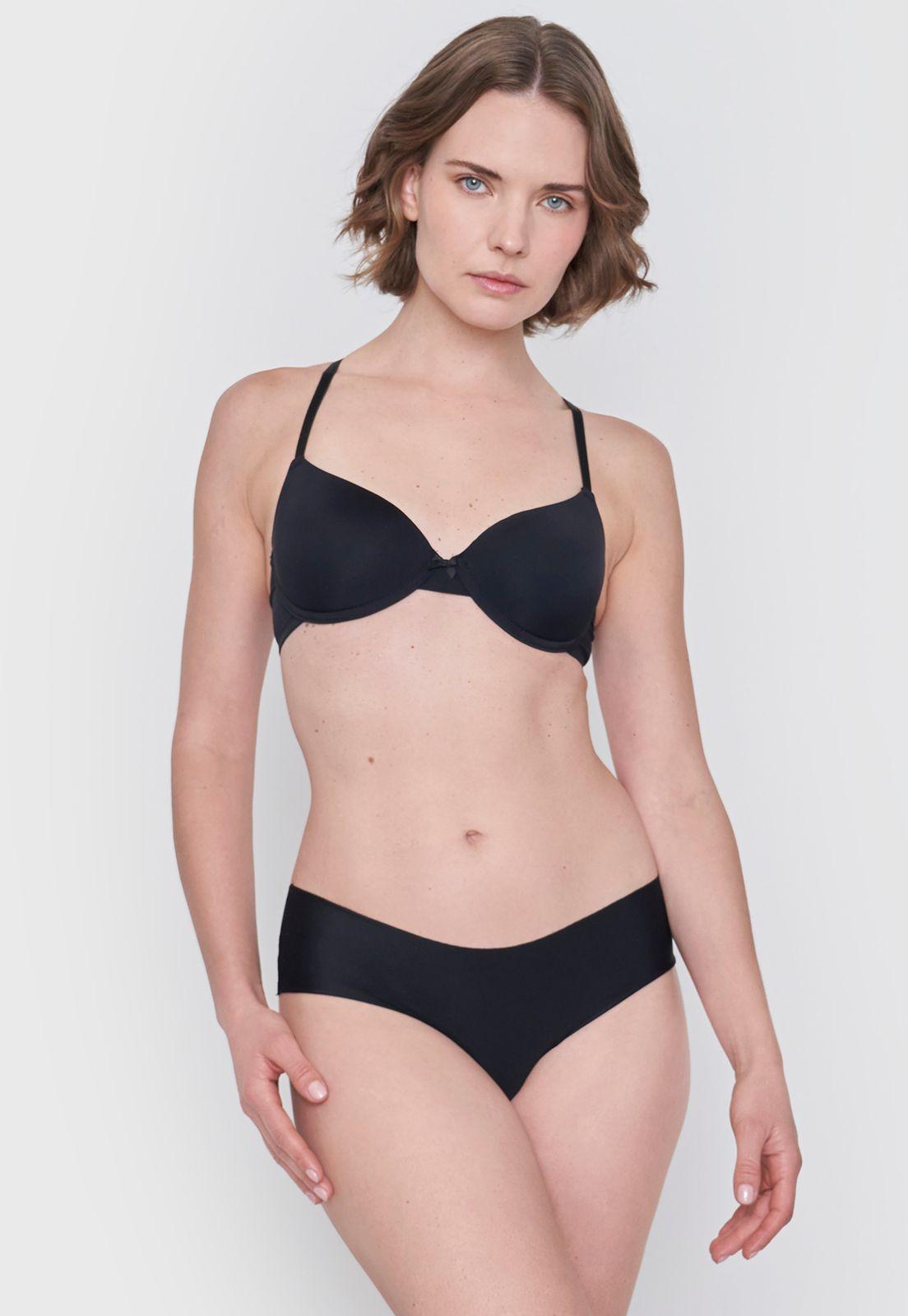 Sostén Mujer Push Up Básico Copa B Microfibra Negro Corona-3