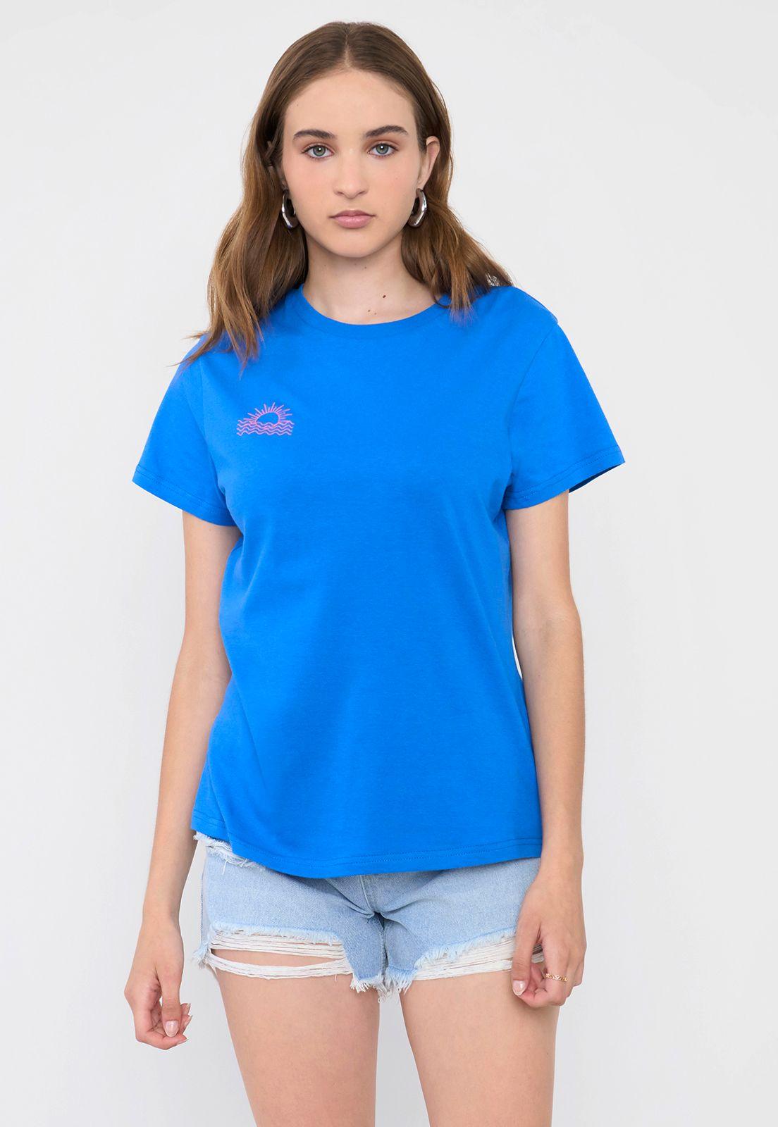 Polera Mujer Fun Regular Azul Corona-0