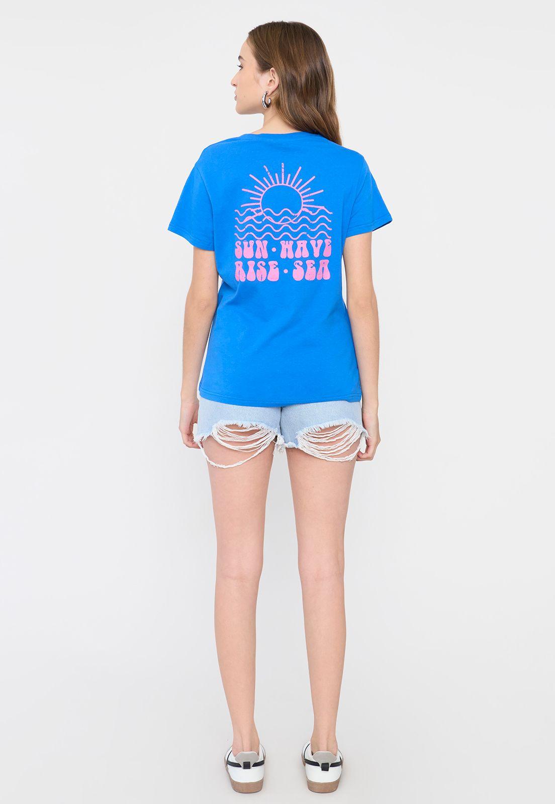 Polera Mujer Fun Regular Azul Corona-1