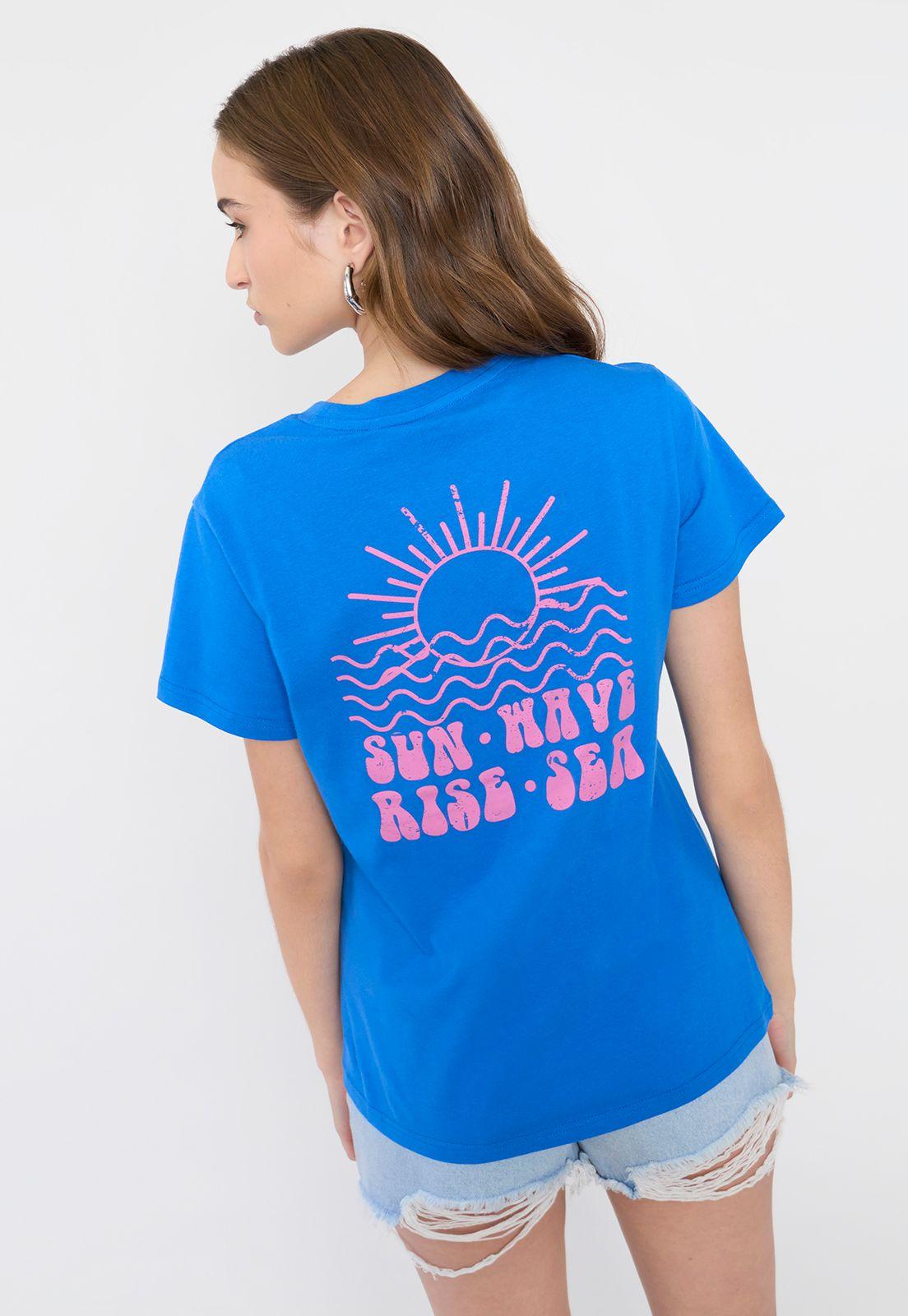 Polera Mujer Fun Regular Azul Corona-2