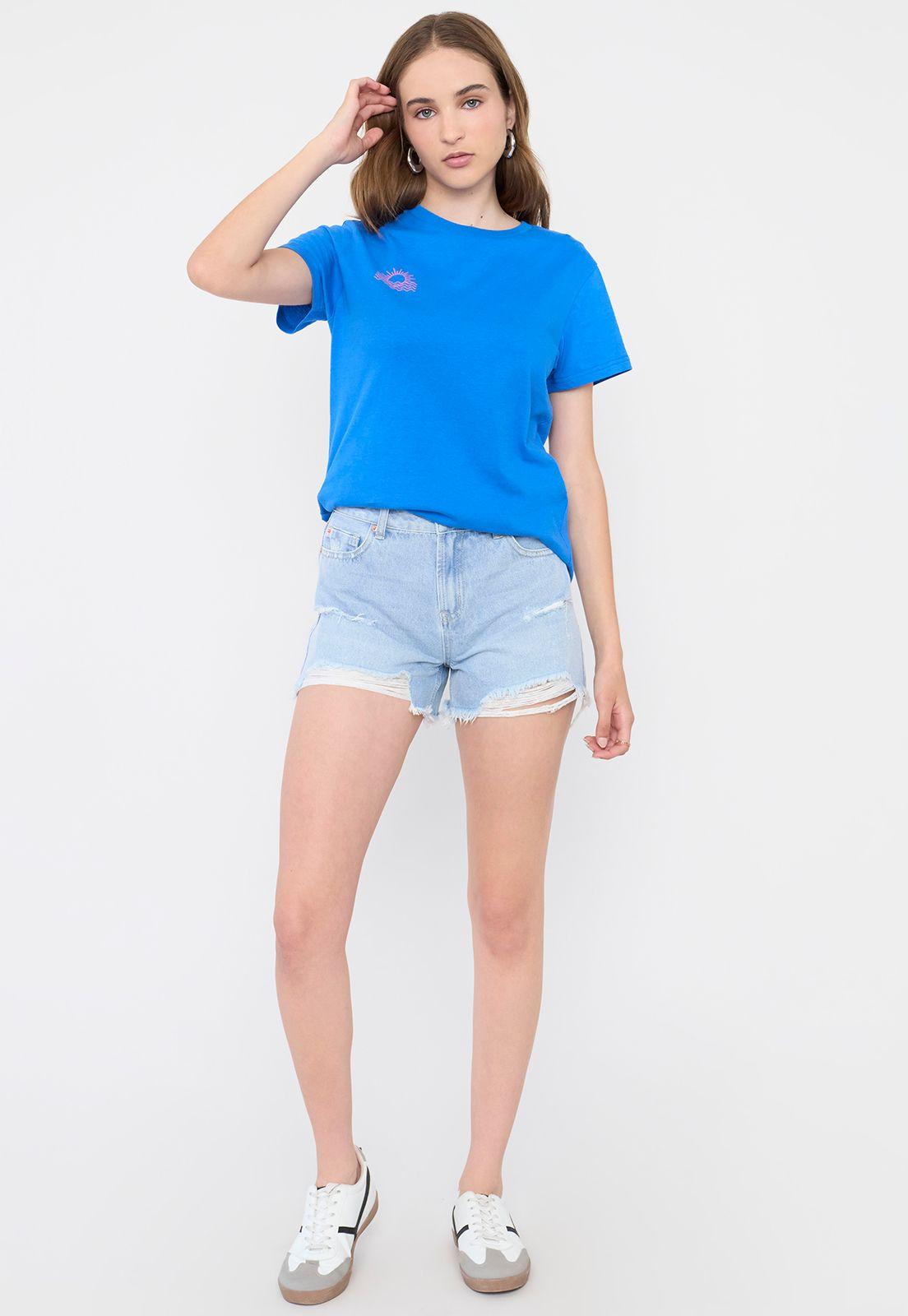 Polera Mujer Fun Regular Azul Corona-3