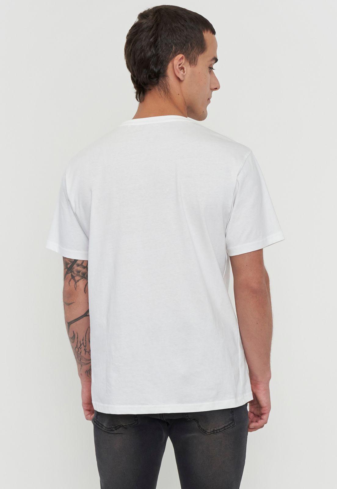 Polera Hombre Lisa Color Blanco R-Neck Corona-1