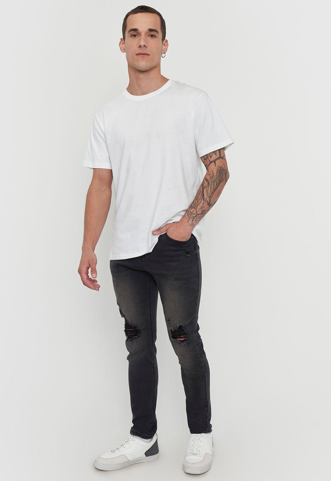 Polera Hombre Lisa Color Blanco R-Neck Corona-3