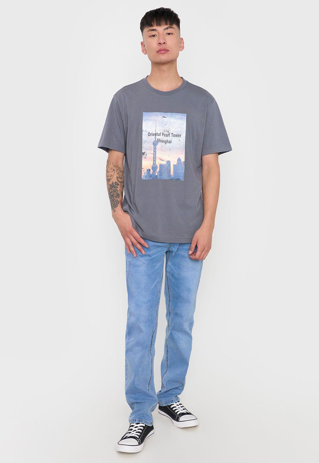 Polera Hombre Fun Photoprint Gris Corona-3
