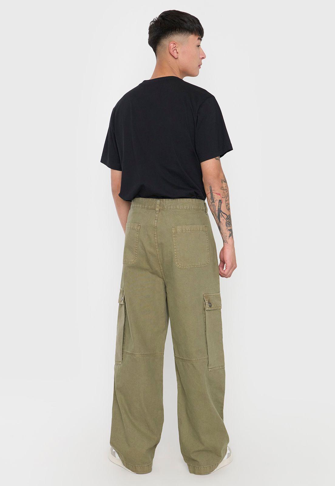 Pantalón Hombre Parachute Verde Corona-2
