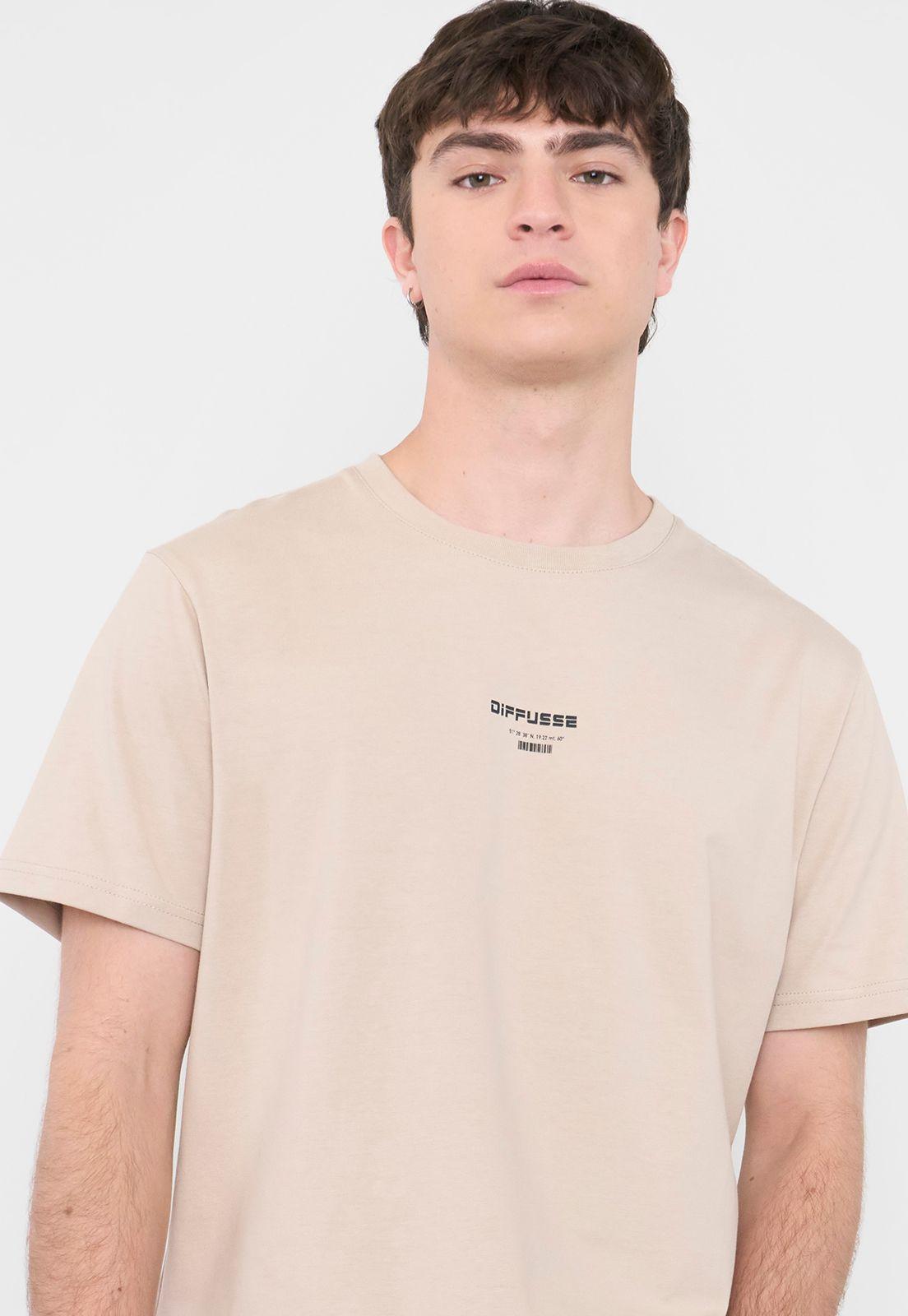 Polera Hombre Texto Corte Ecru Corona-2