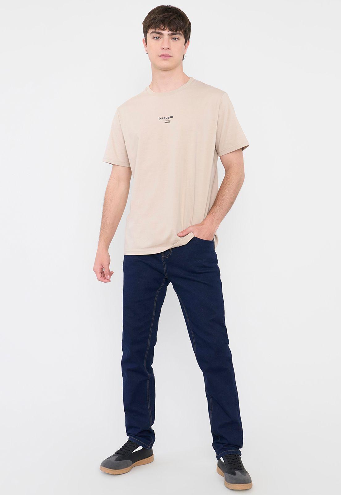Polera Hombre Texto Corte Ecru Corona-3