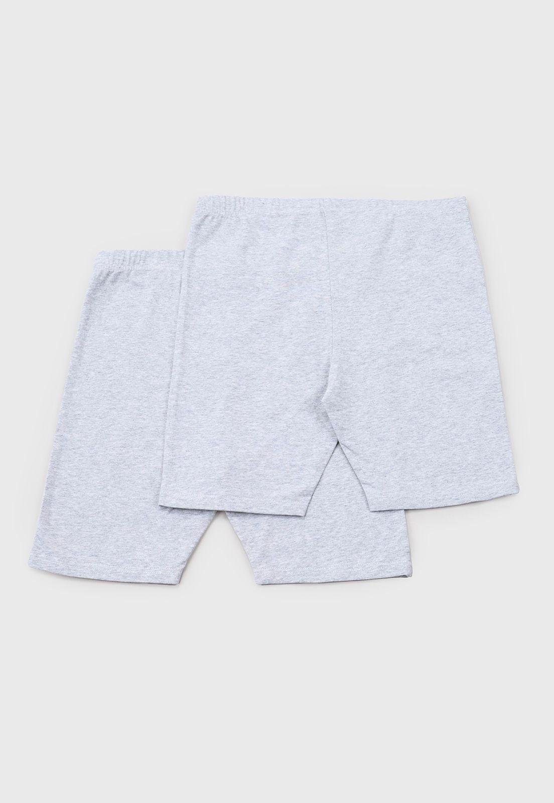 Calza Corta Niña Escolar Bipack Gris Corona-1