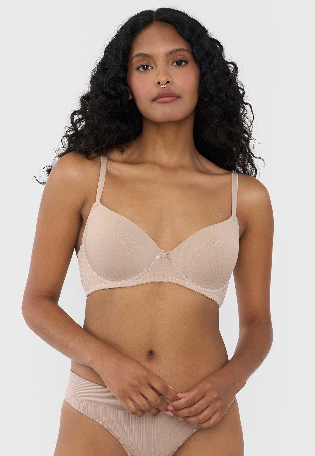 Sostén Mujer Básico Copa C Microfibra Beige Corona-0