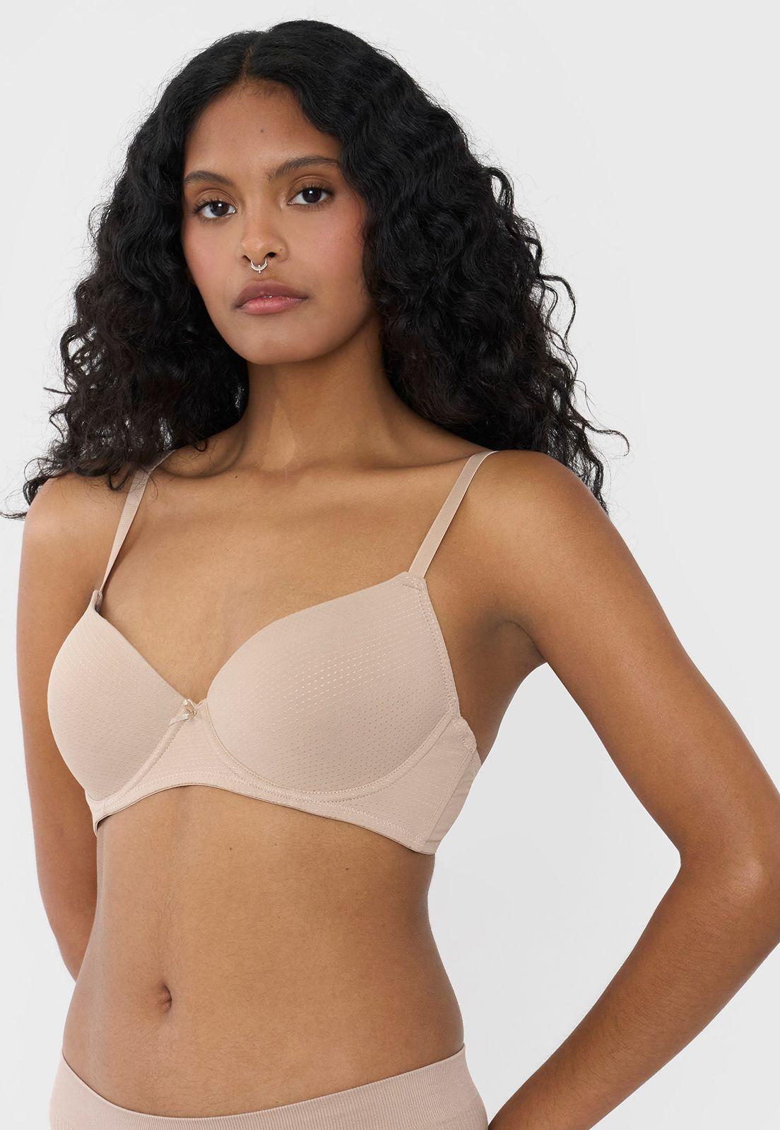 Sostén Mujer Básico Copa C Microfibra Beige Corona-2