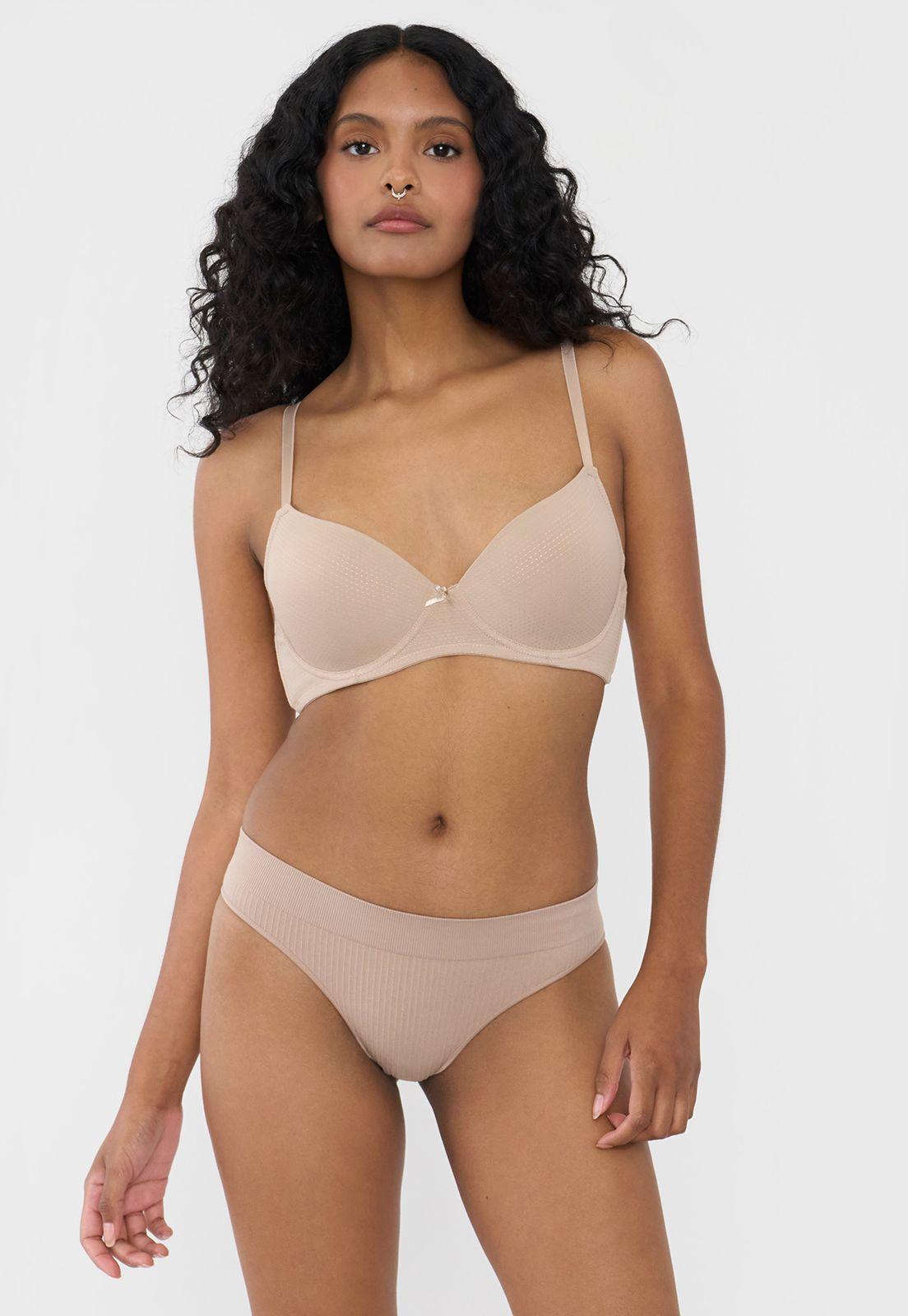 Sostén Mujer Básico Copa C Microfibra Beige Corona-3
